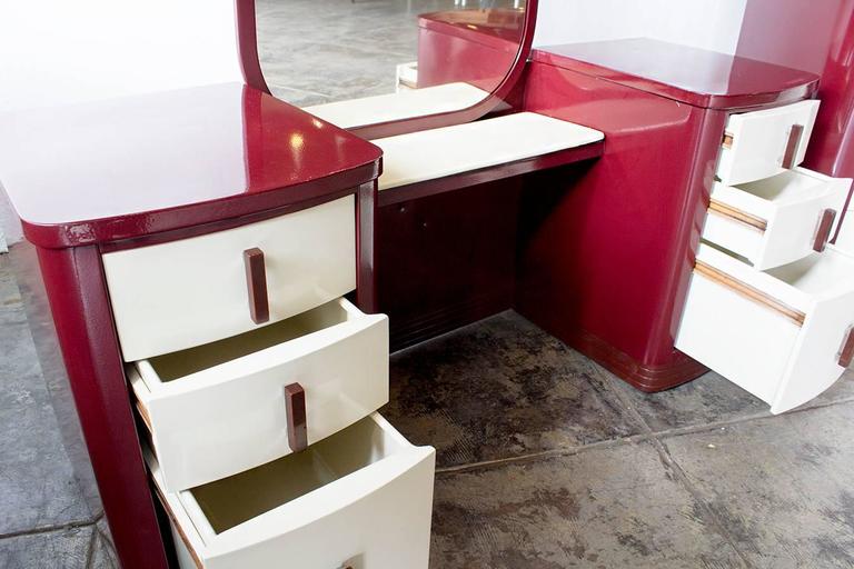 Norman Bel Geddes Dresser And Vanity Bedroom Set Refinished For