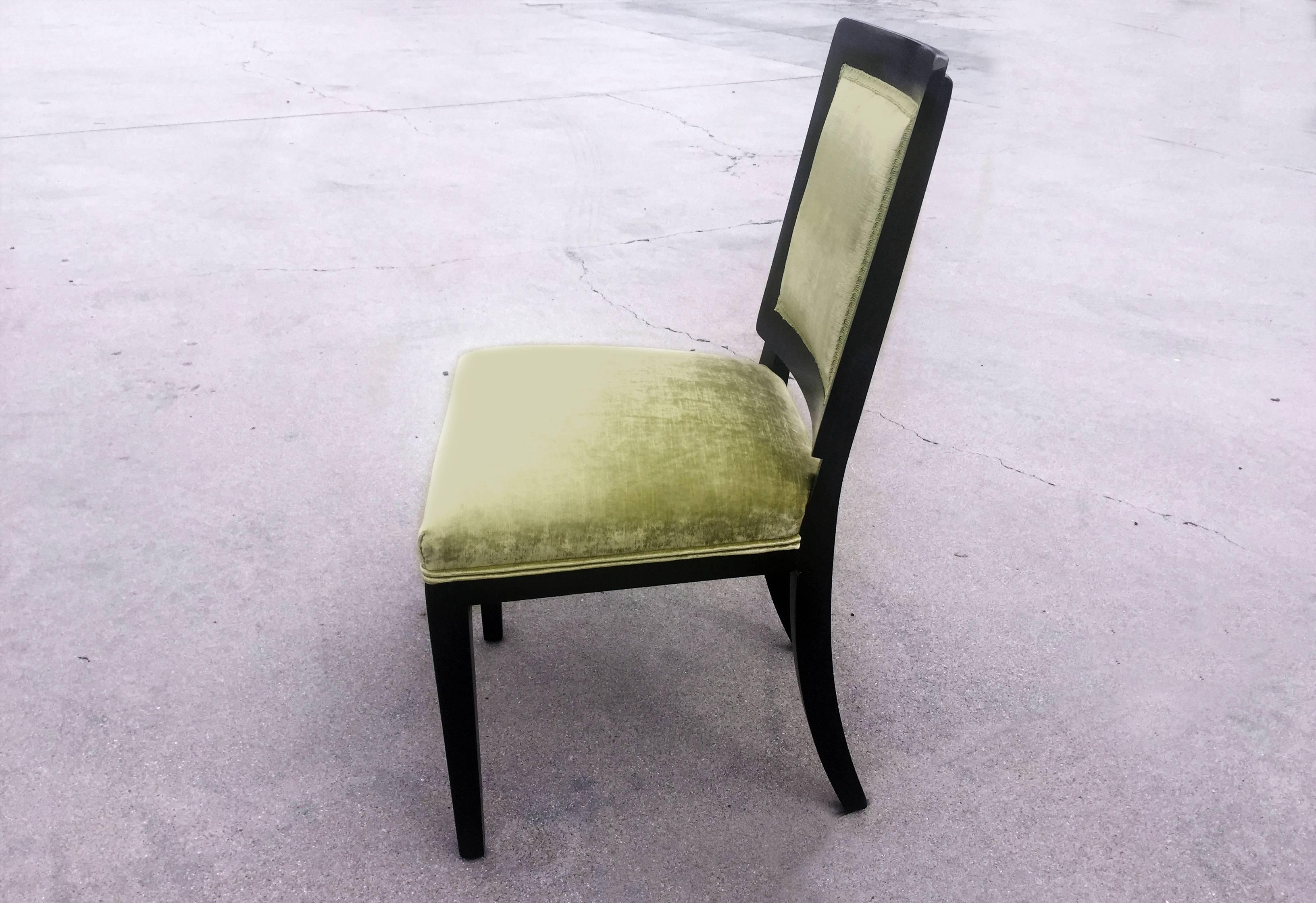 Mid-20th Century Pair of 1940s Dunbar Dining Chairs, Refinished For Sale