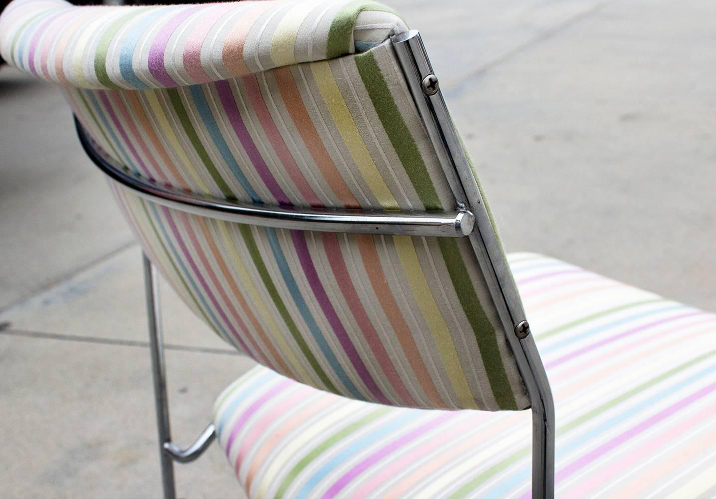 Late 20th Century 1970s Minimalist Chrome Side Chair