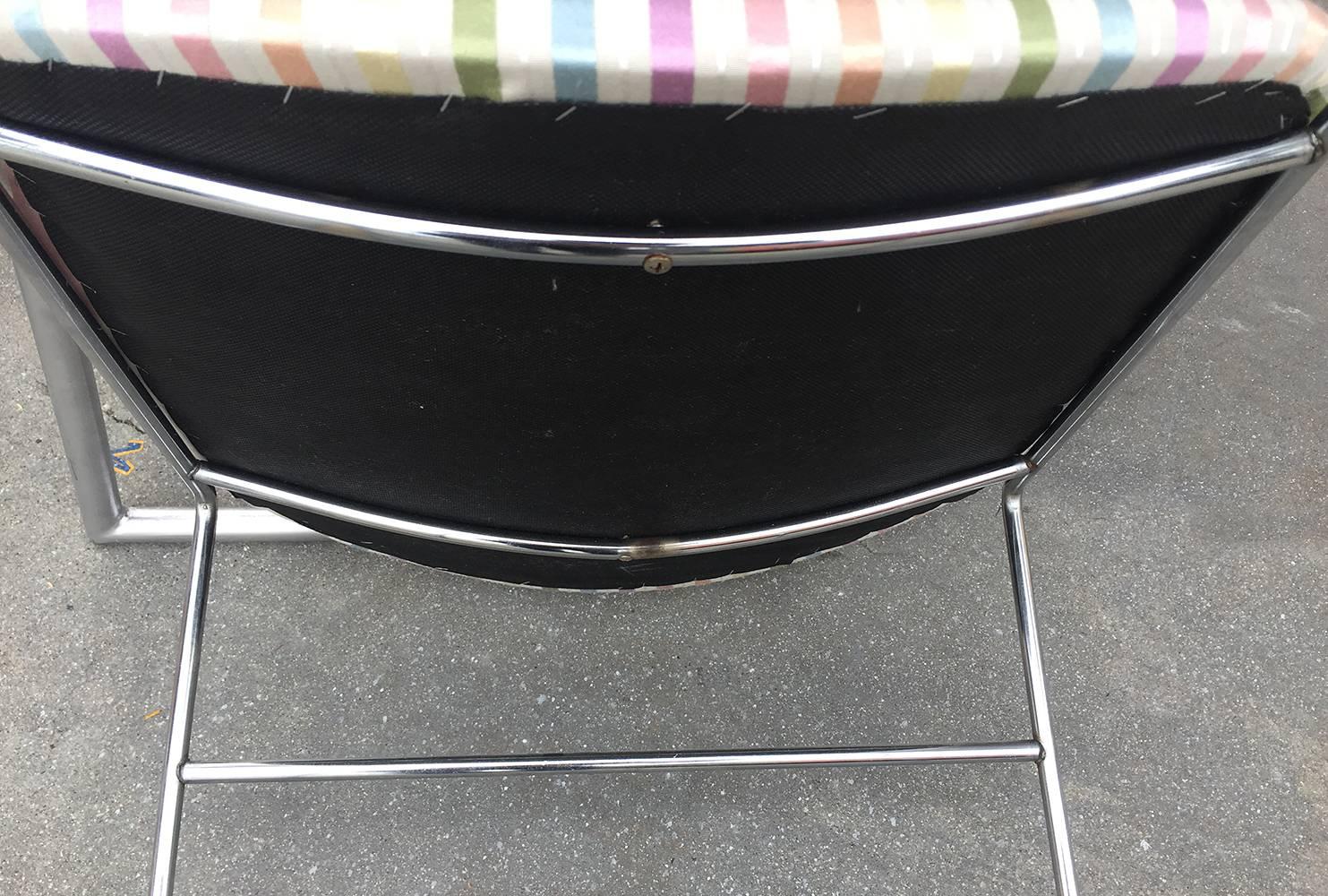 1970s Minimalist Chrome Side Chair 4