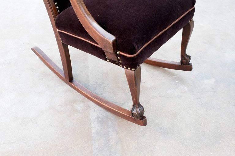 American Empire Style Rocking Chair in Oak, circa 1890 For Sale at 1stDibs