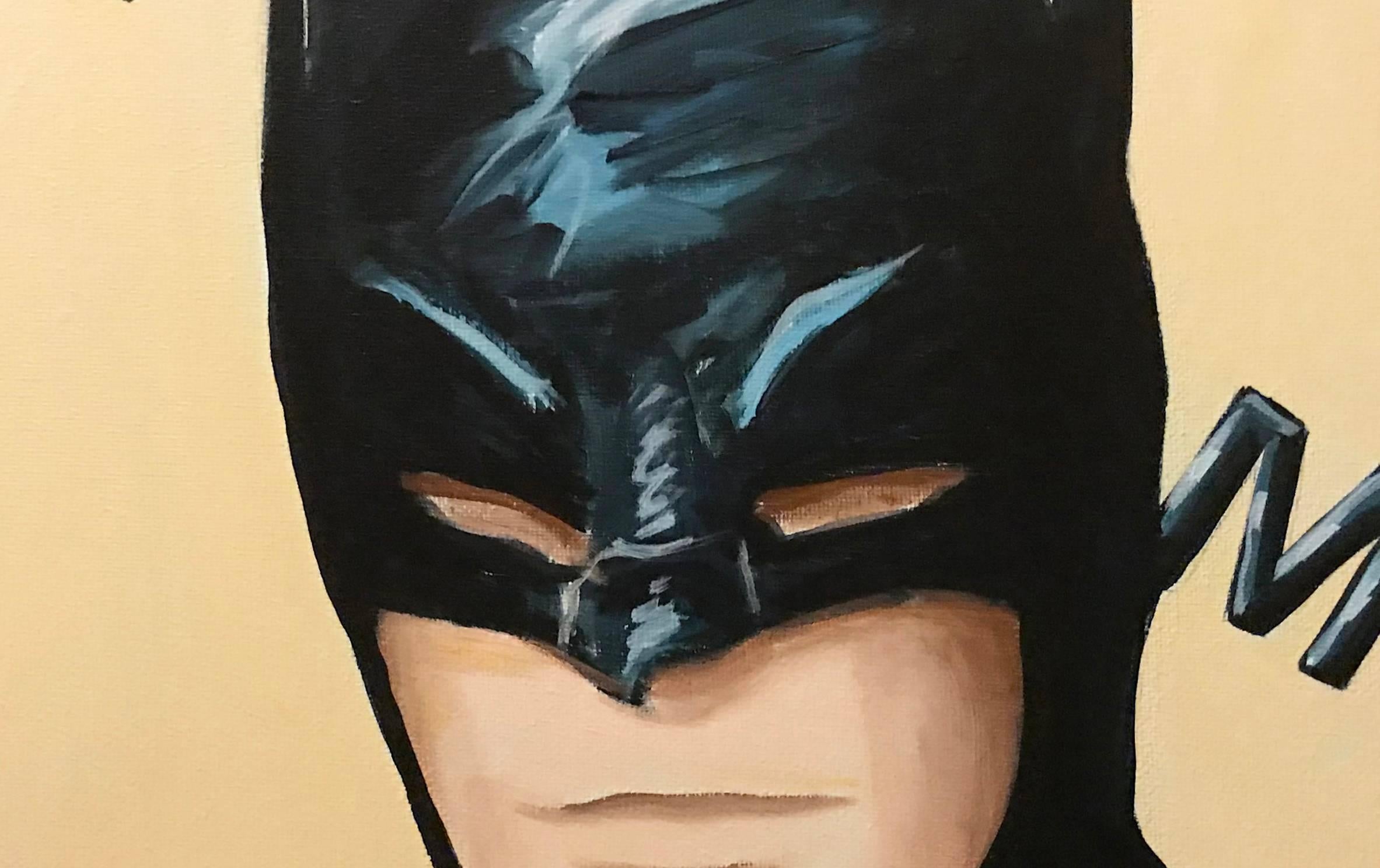 Post-Modern Portrait of a Batman Pop Art Painting by Hatti Hoodsveld