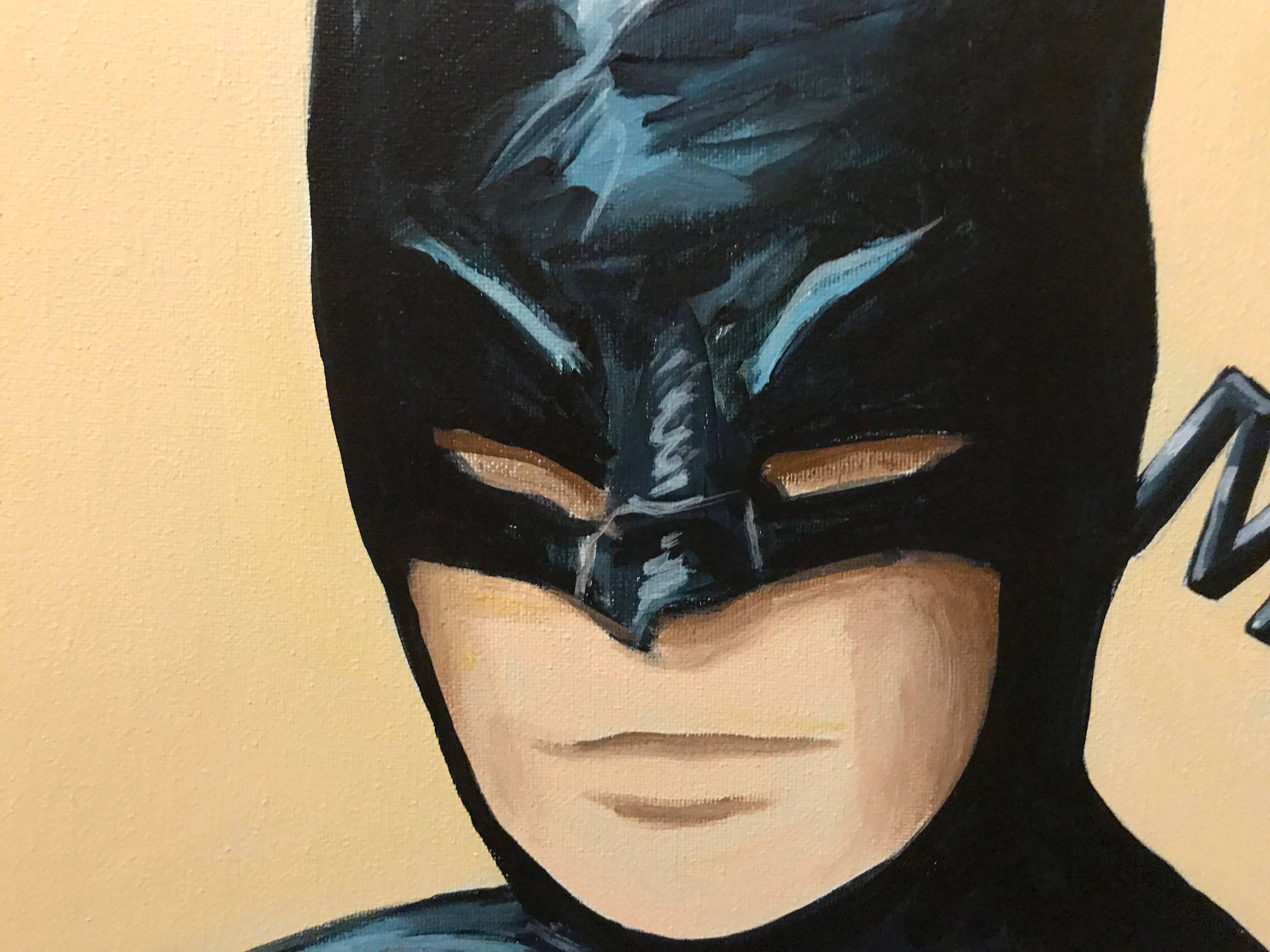 American Portrait of a Batman Pop Art Painting by Hatti Hoodsveld