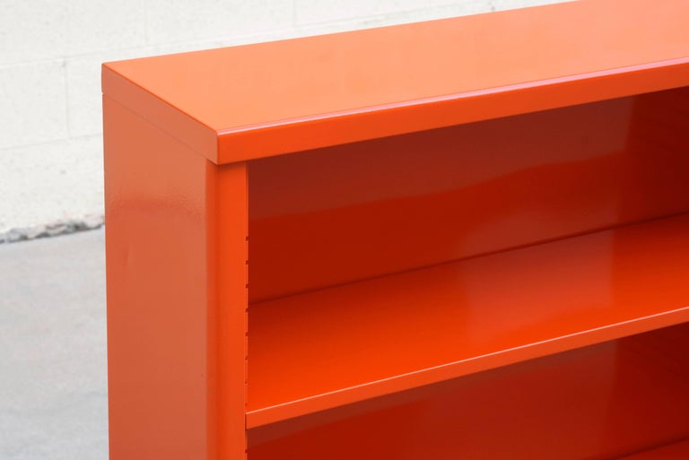 1960s Steel Bookcase in Orange, Custom Refinished at 1stDibs orange
