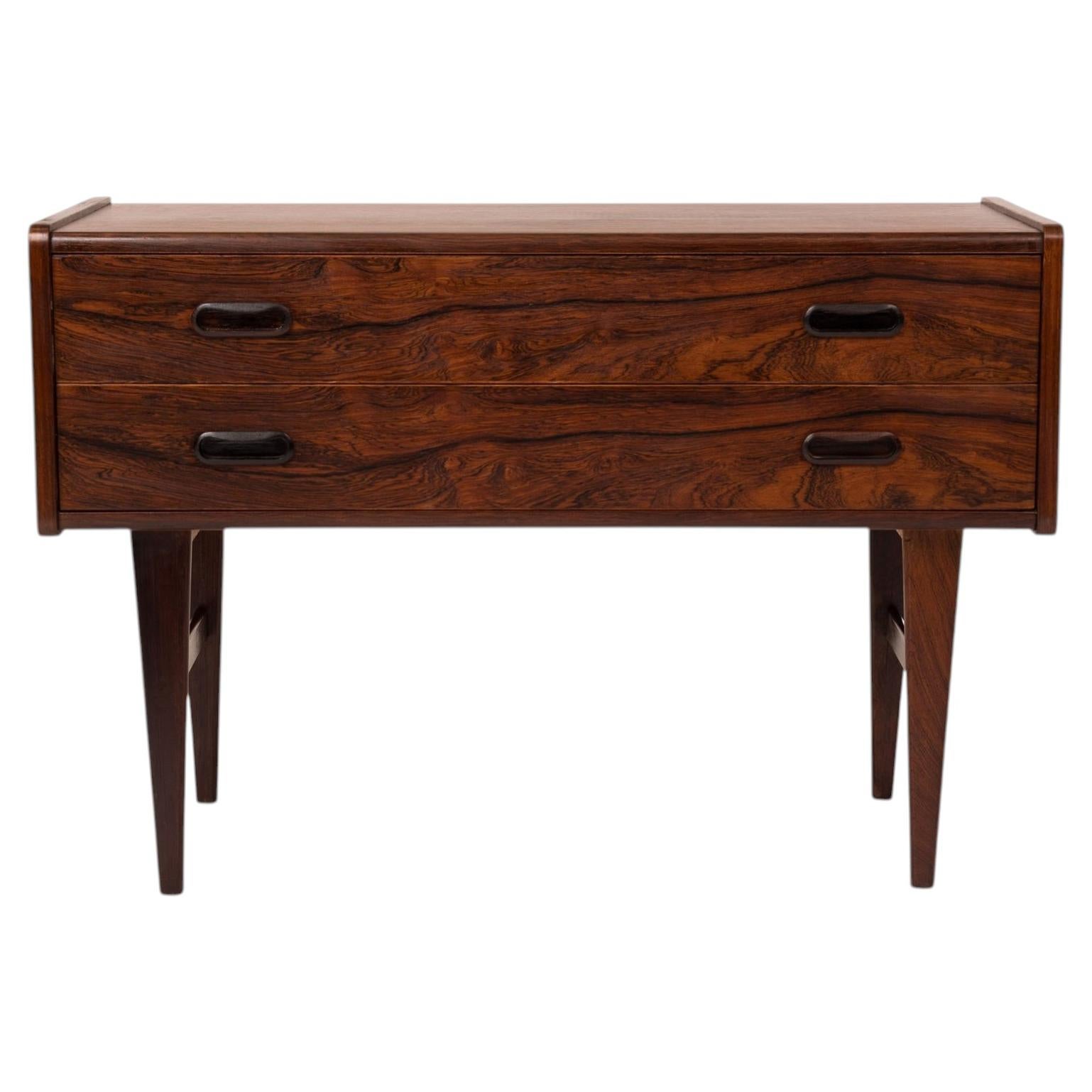 Vintage Danish Mid-Century Two-Drawer Rosewood Chest 1960s