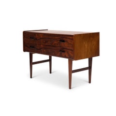 Comodino danese vintage in palissandro a due cassetti, metà del secolo, anni ’60