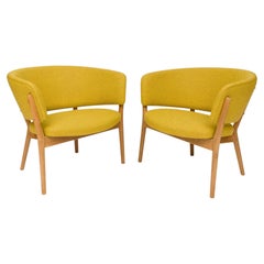Vintage Nanna & Jørgen Ditzel Model 83 Danish Modern Lounge Chairs (Pair)