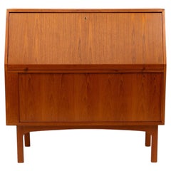 Vintage Danish Mid-Century Teak Secretary Desk by Bernhard Pedersen & Sons