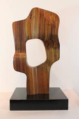 Modernist Zebra Wood Sculpture