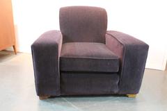 Art Deco Aubergine Mohair Lounge Chair