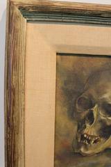 1945 Oil on Board of a Human Skull