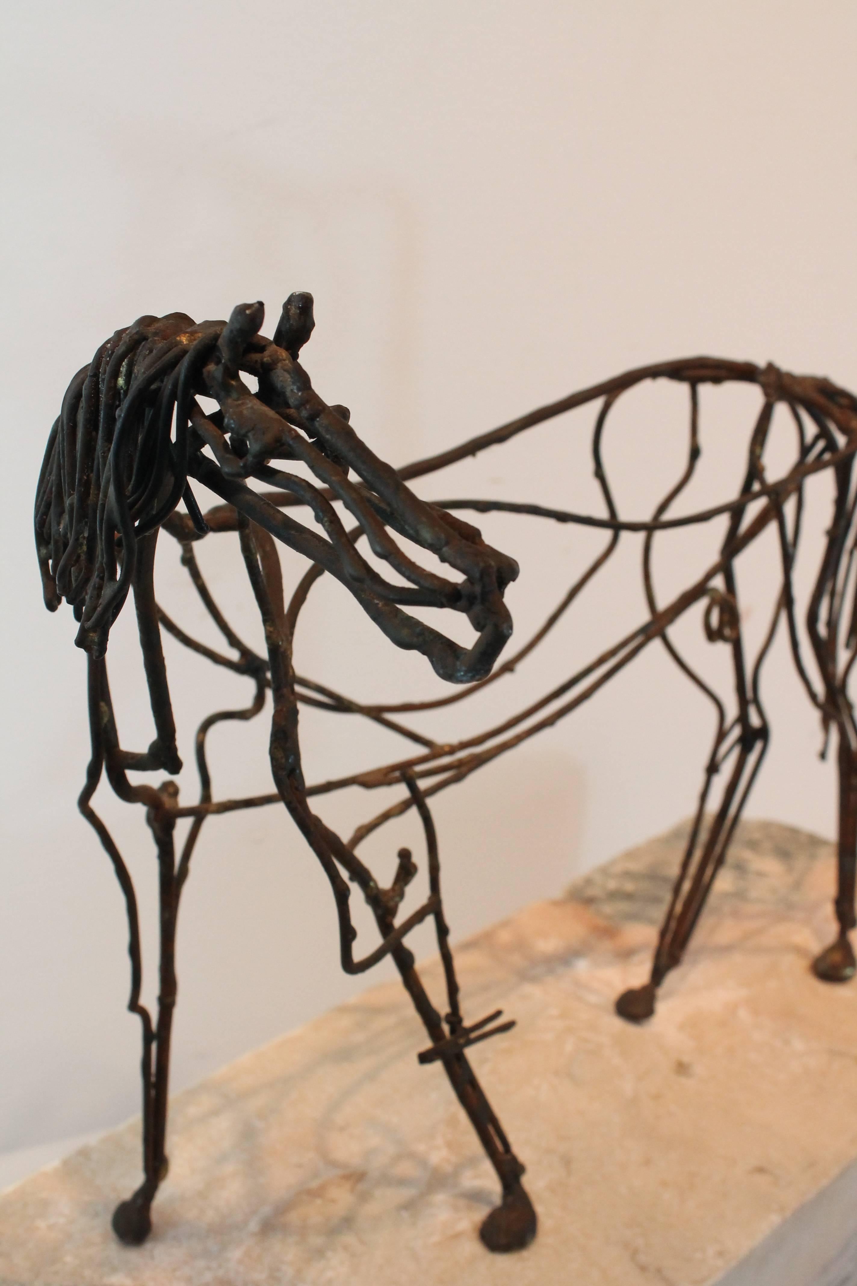Mid-Century Modern Modernist Welded Horse Sculpture In The Style of Fantoni For Sale