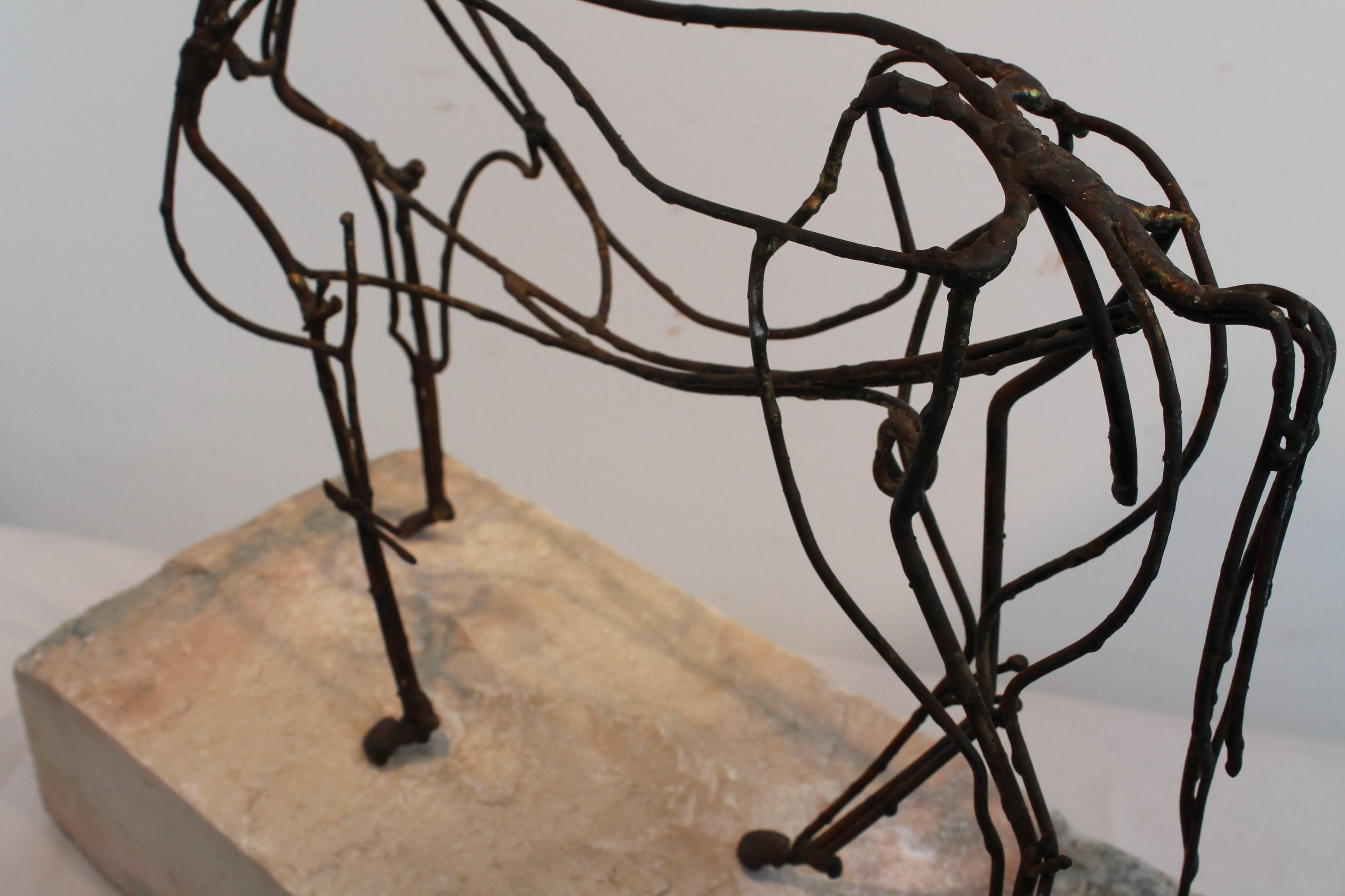 Modernist Welded Horse Sculpture In The Style of Fantoni In Excellent Condition For Sale In 3 Oaks, MI