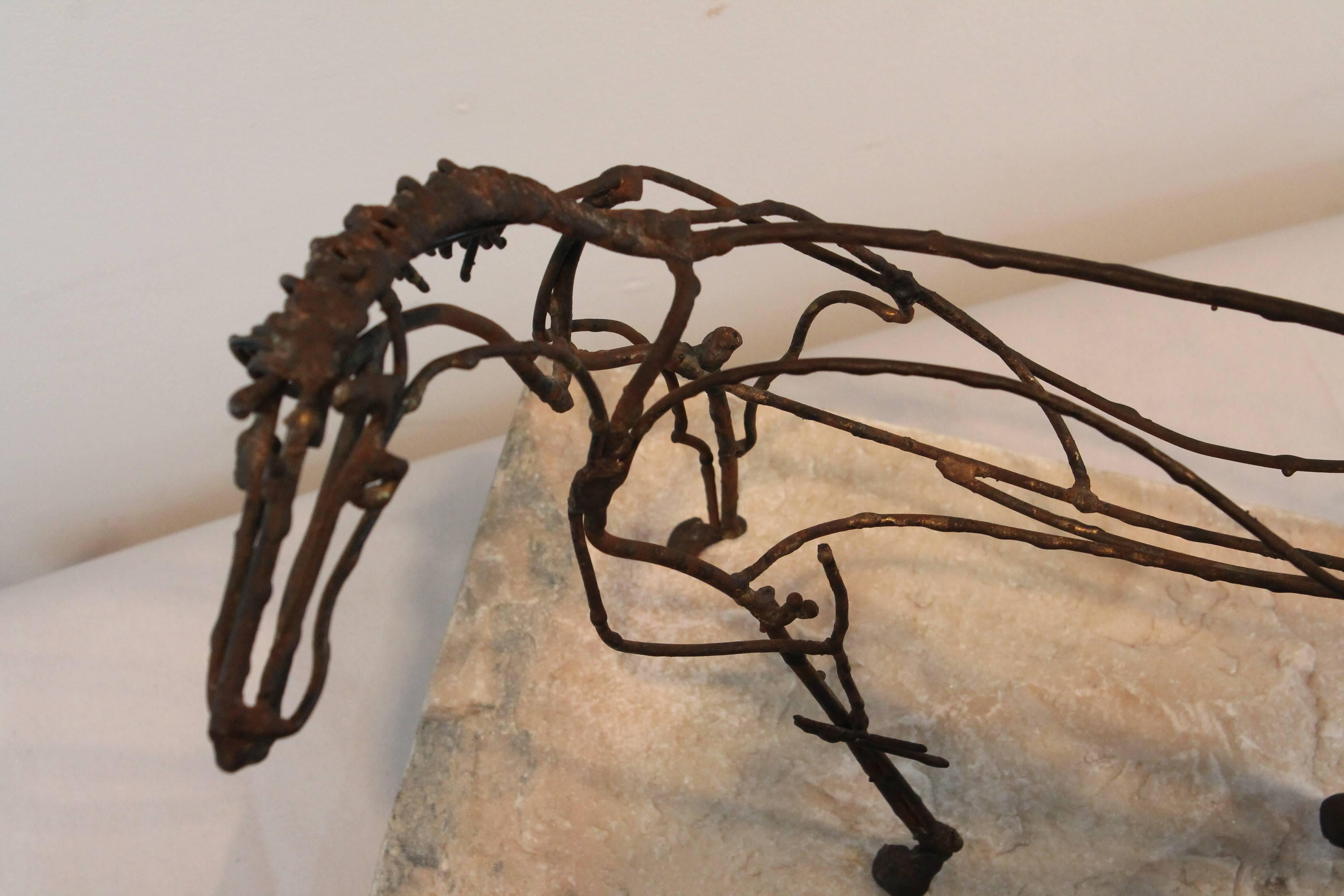 Mid-20th Century Modernist Welded Horse Sculpture In The Style of Fantoni For Sale