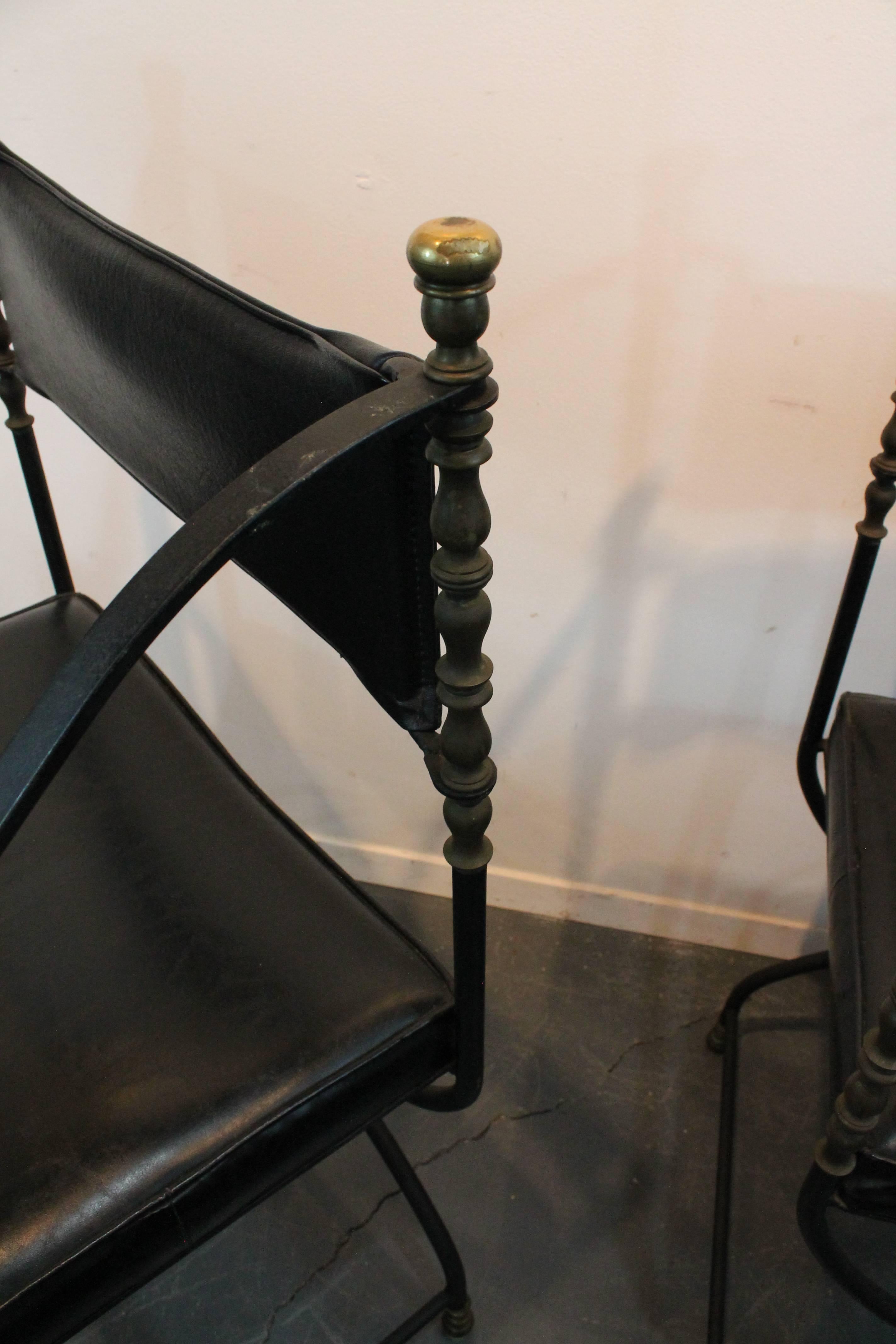 Set of Four Savonarola Iron and Bronze Armchairs For Sale 6