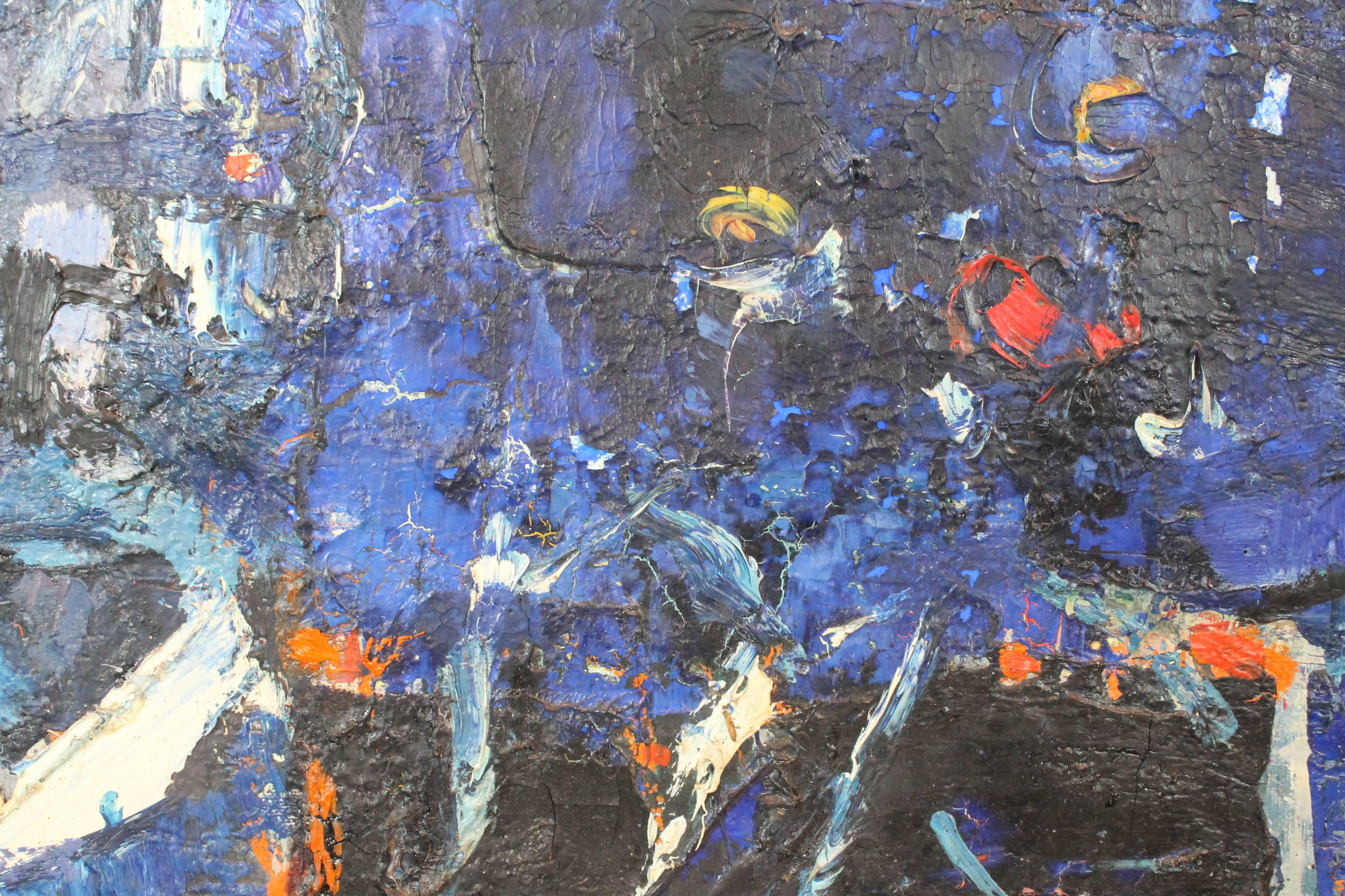 French Abstract Expressionist Oil on Canvas by Jacques Yankel 2