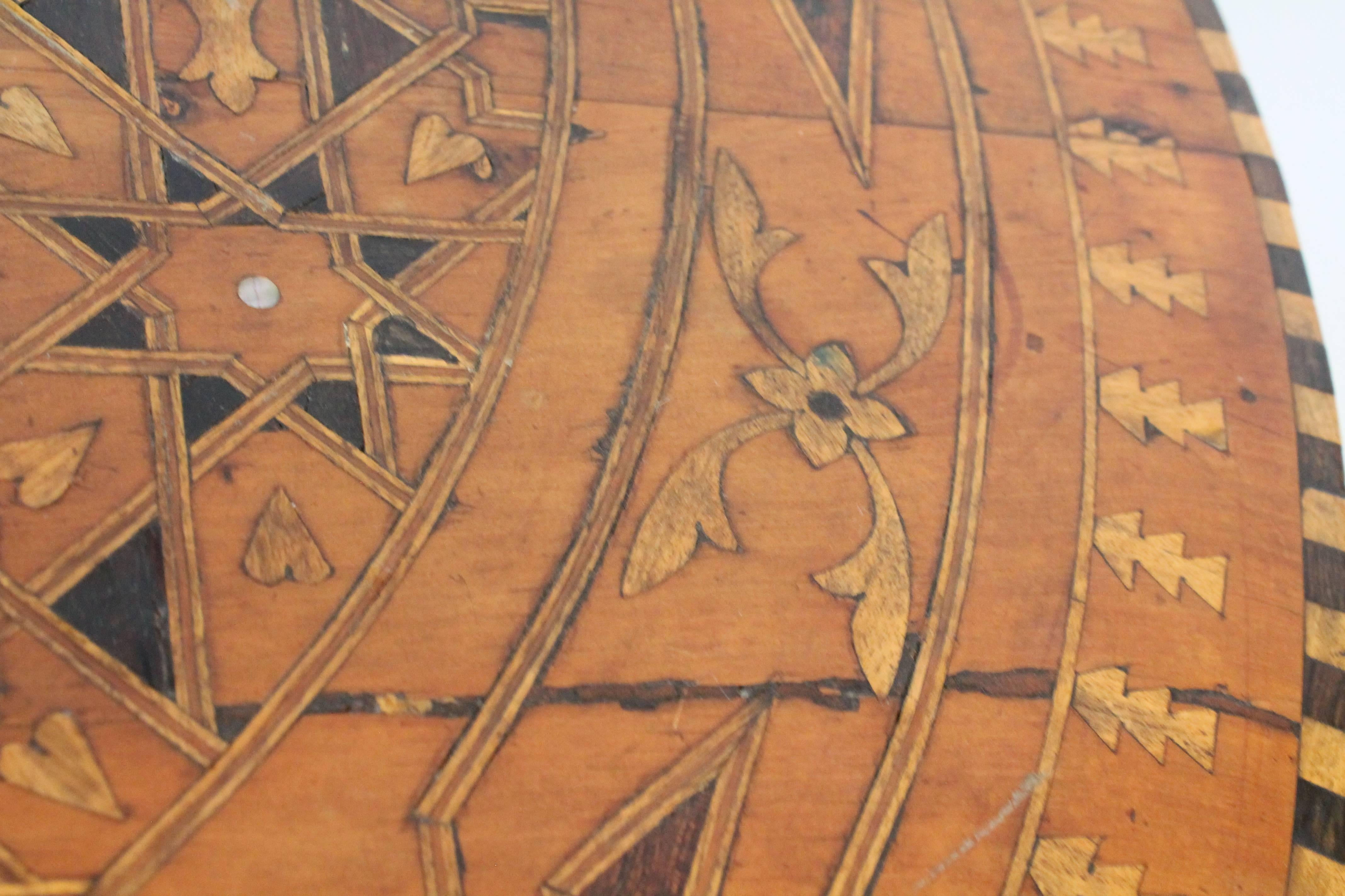 19th Century Moroccan Marquetry Low Table For Sale