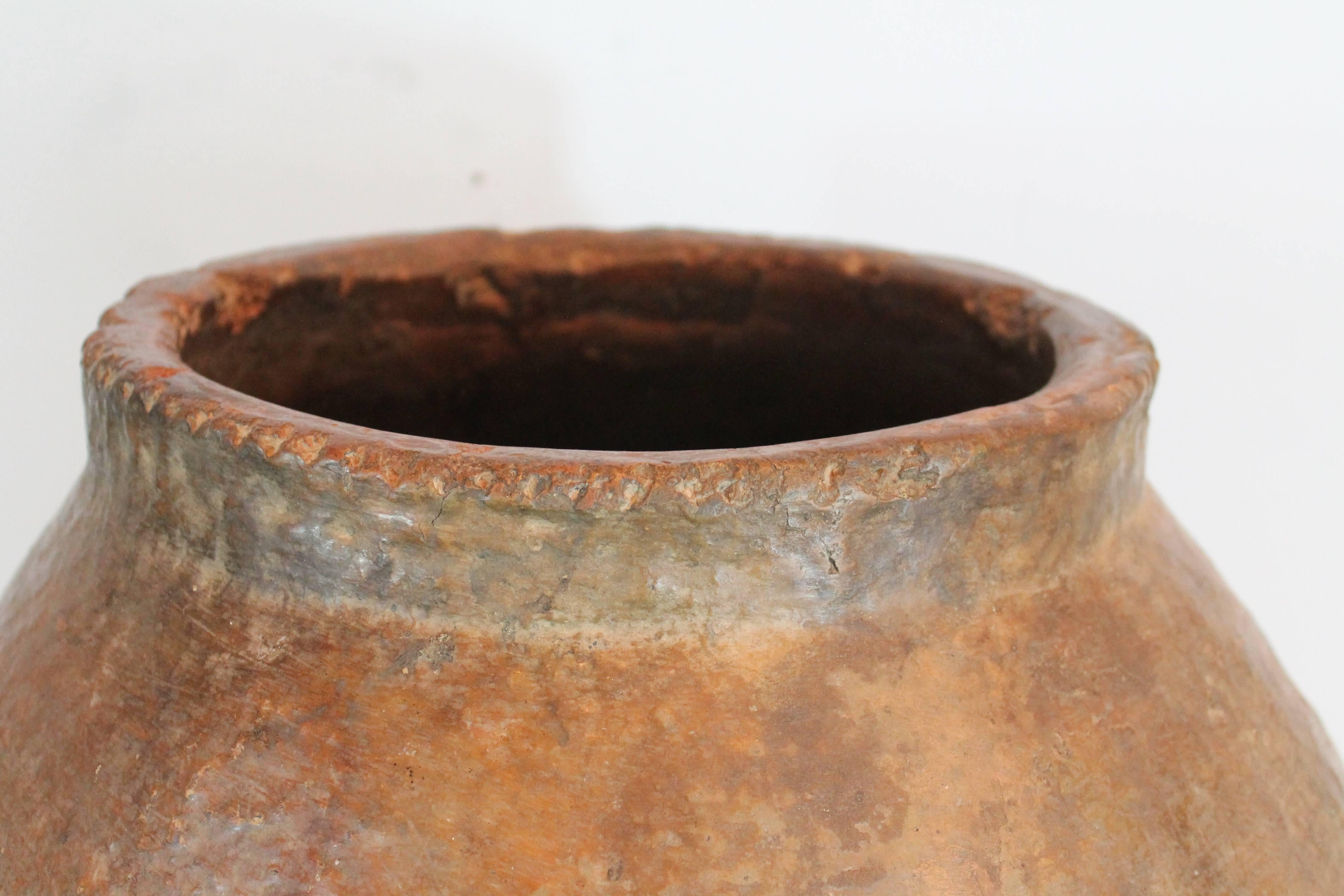 Fired Kurumba Ceramic Footed Storage Vessel For Sale