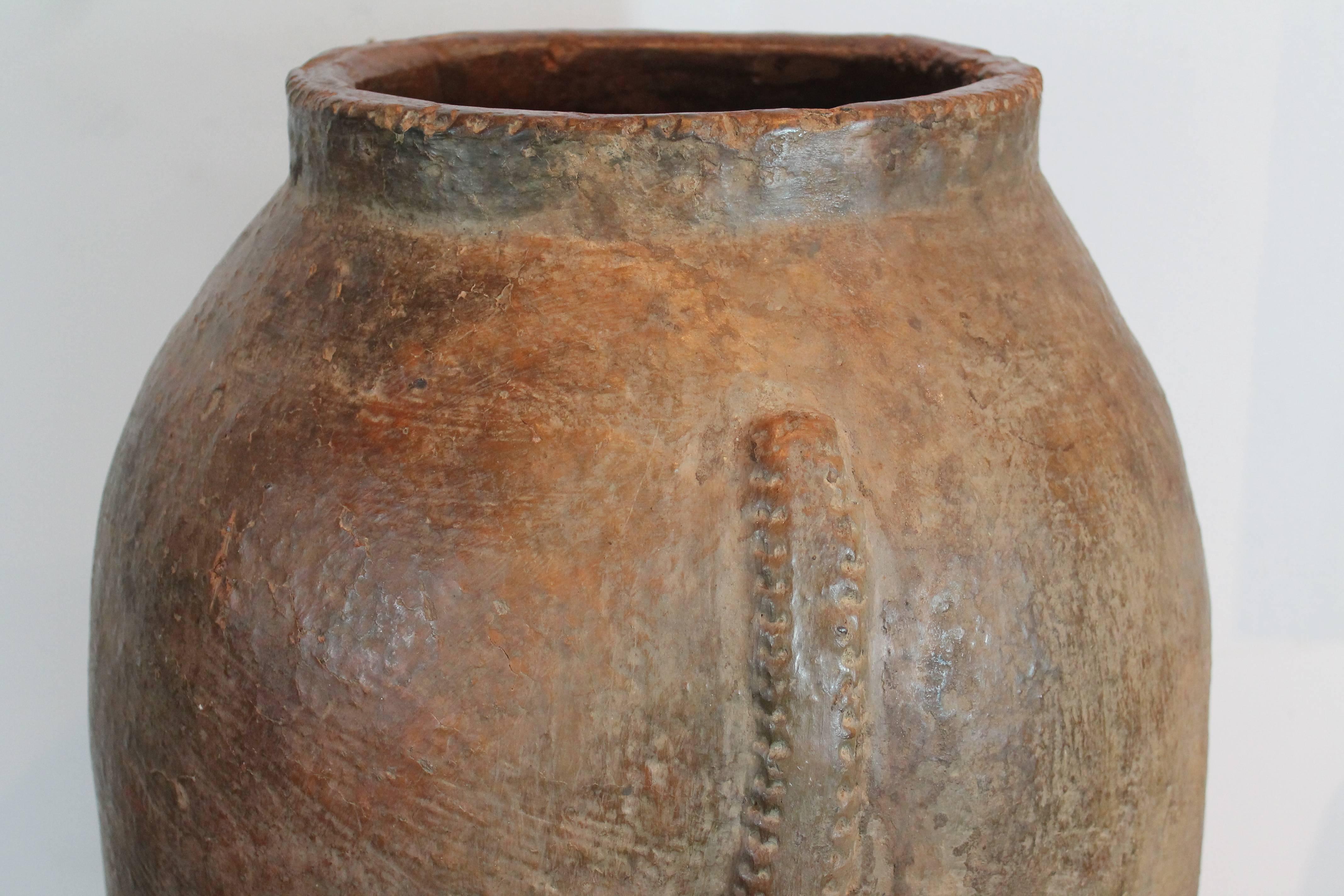 Burkinabe Kurumba Ceramic Footed Storage Vessel For Sale