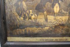 French Large Scale Mid-19th Century "Hunting Marshes" Oil on Canvas