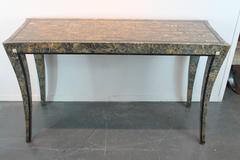 Klismos Tessellated Marble Console Table by Maitland-Smith