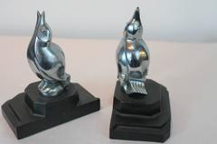 Pair of Art Deco Frankart Chrome Bird Bookends