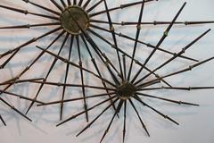 Brutalist Mid-20th Century Nail Sunburst Wall Sculpture
