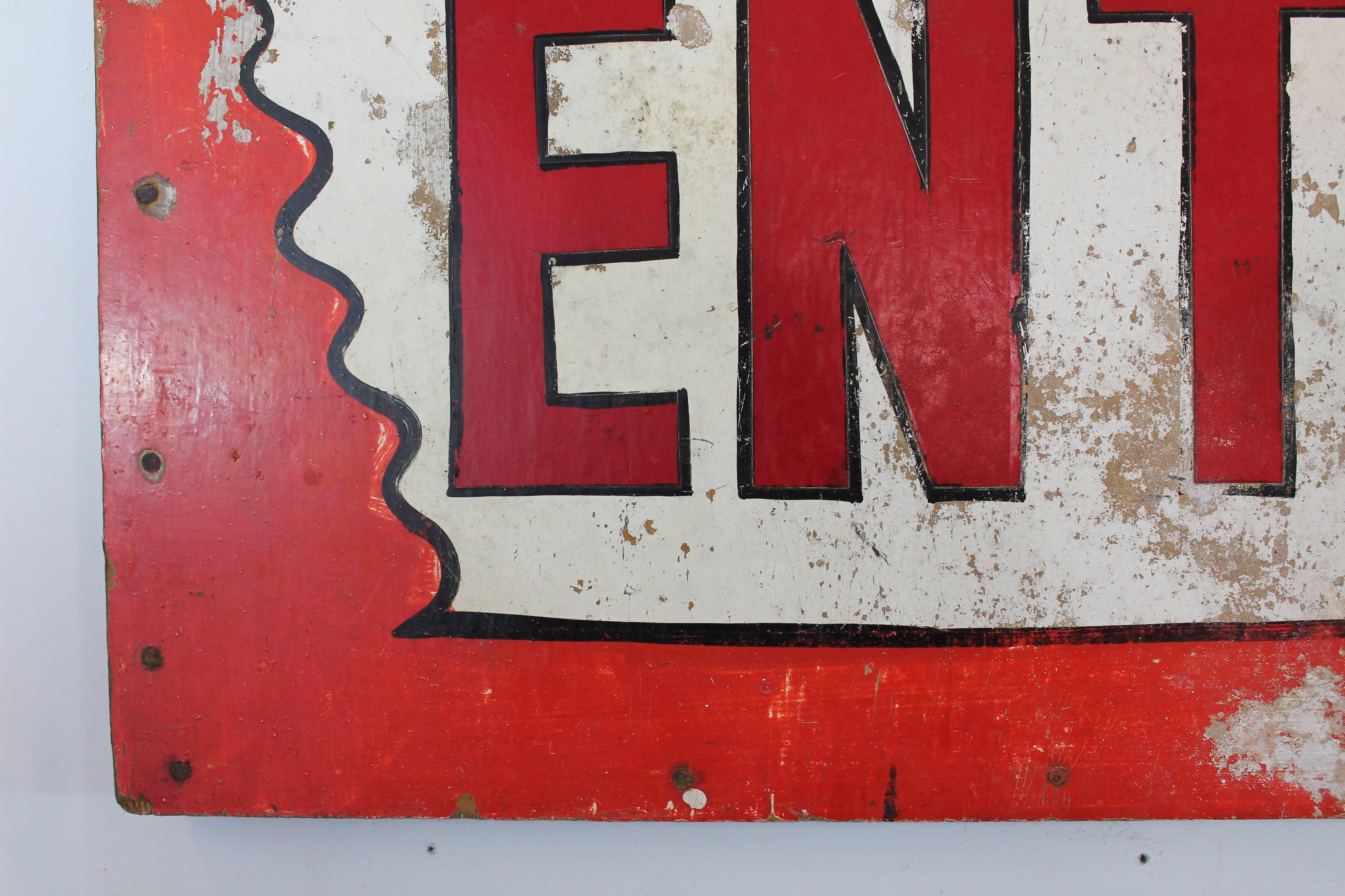 20th Century Hand-Painted Entrance Sign For Sale