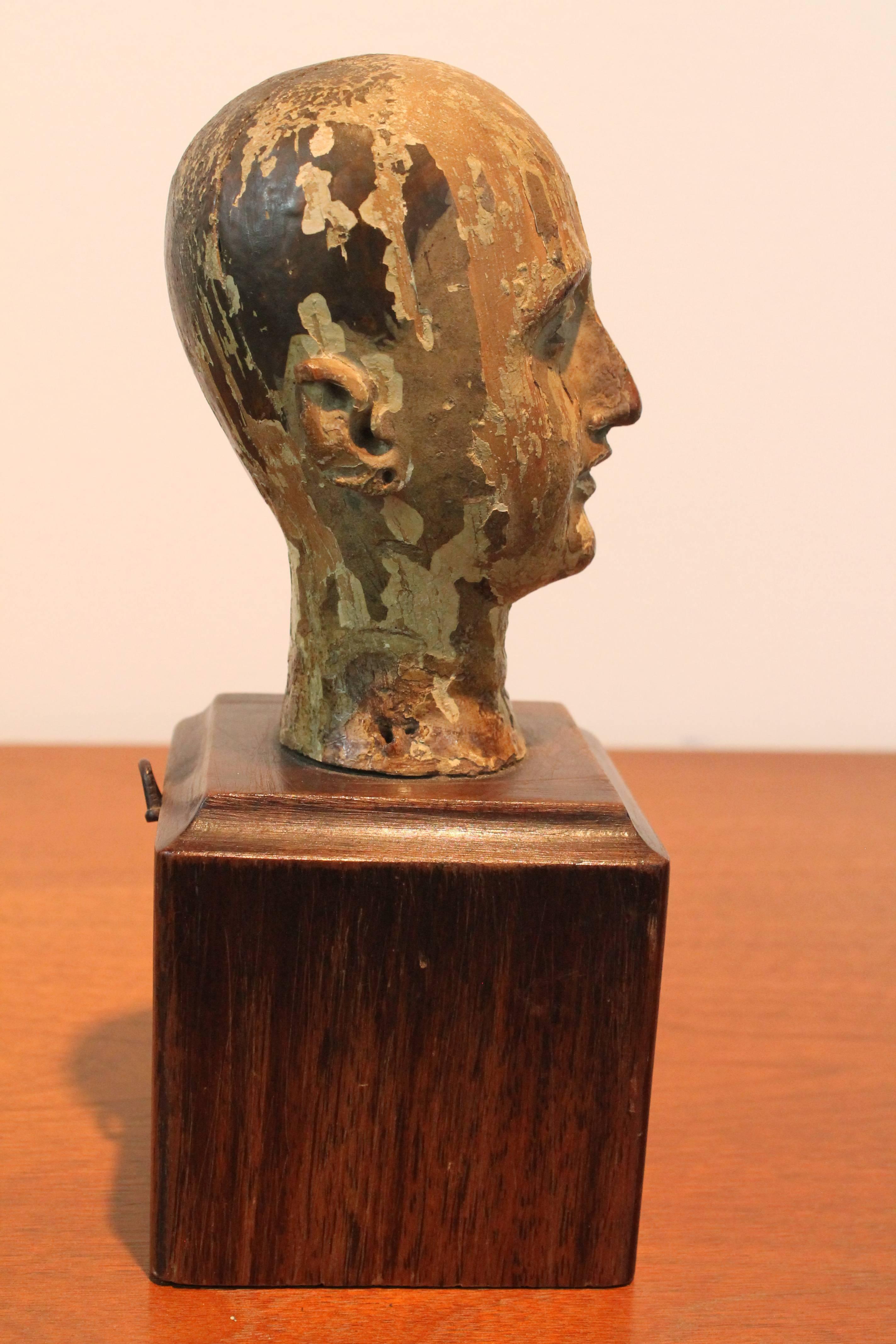 19th Century Santos Head Sculpture In Excellent Condition In 3 Oaks, MI