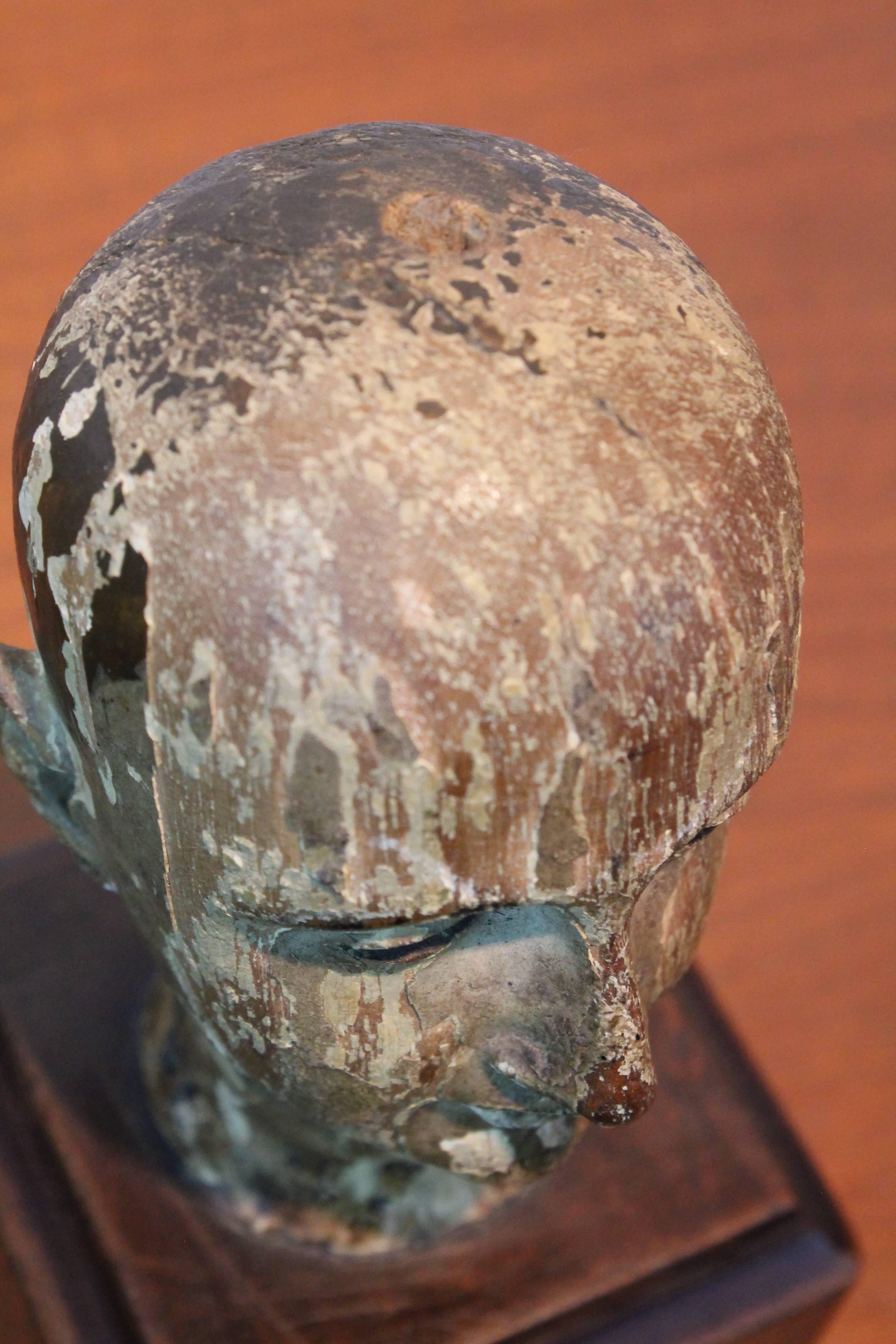 19th Century Santos Head Sculpture 5