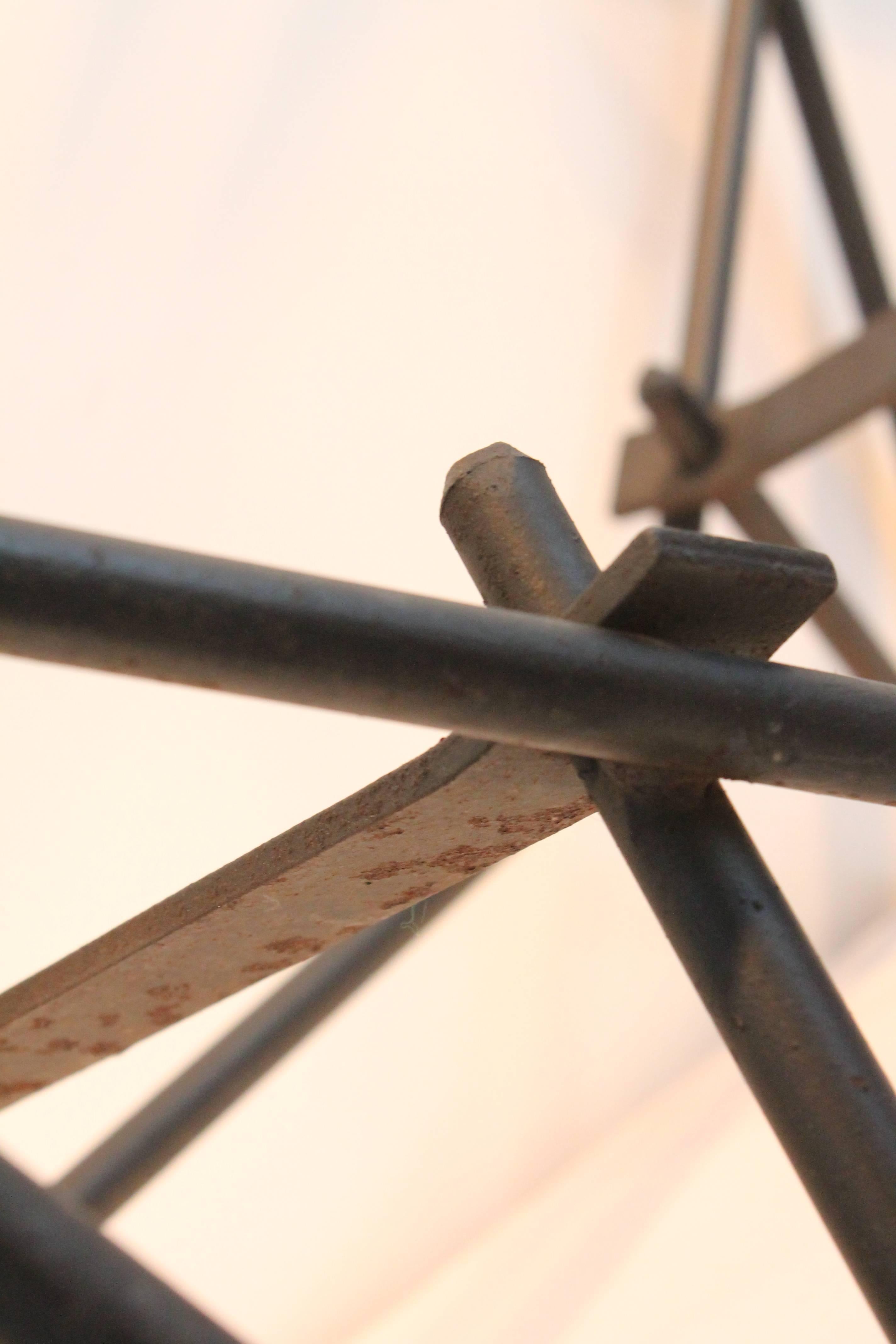 Mid-Century Modernist Sculptural Wrought Iron Log Rack For Sale 3
