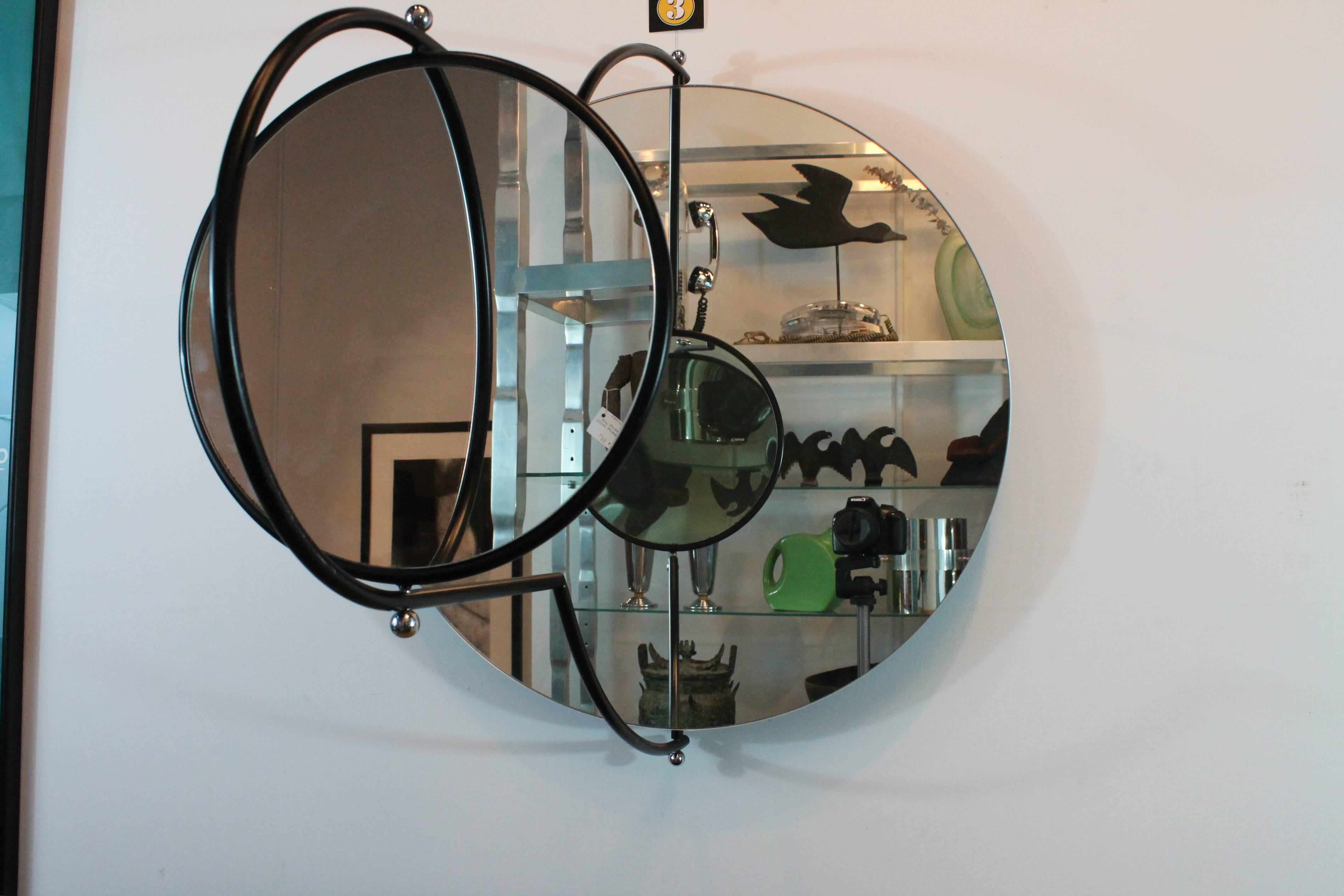 Specchio Due mirror by Rodney Kinsman for Bieffeplast, Padova/ Italy.
The larger mirror is 21.5