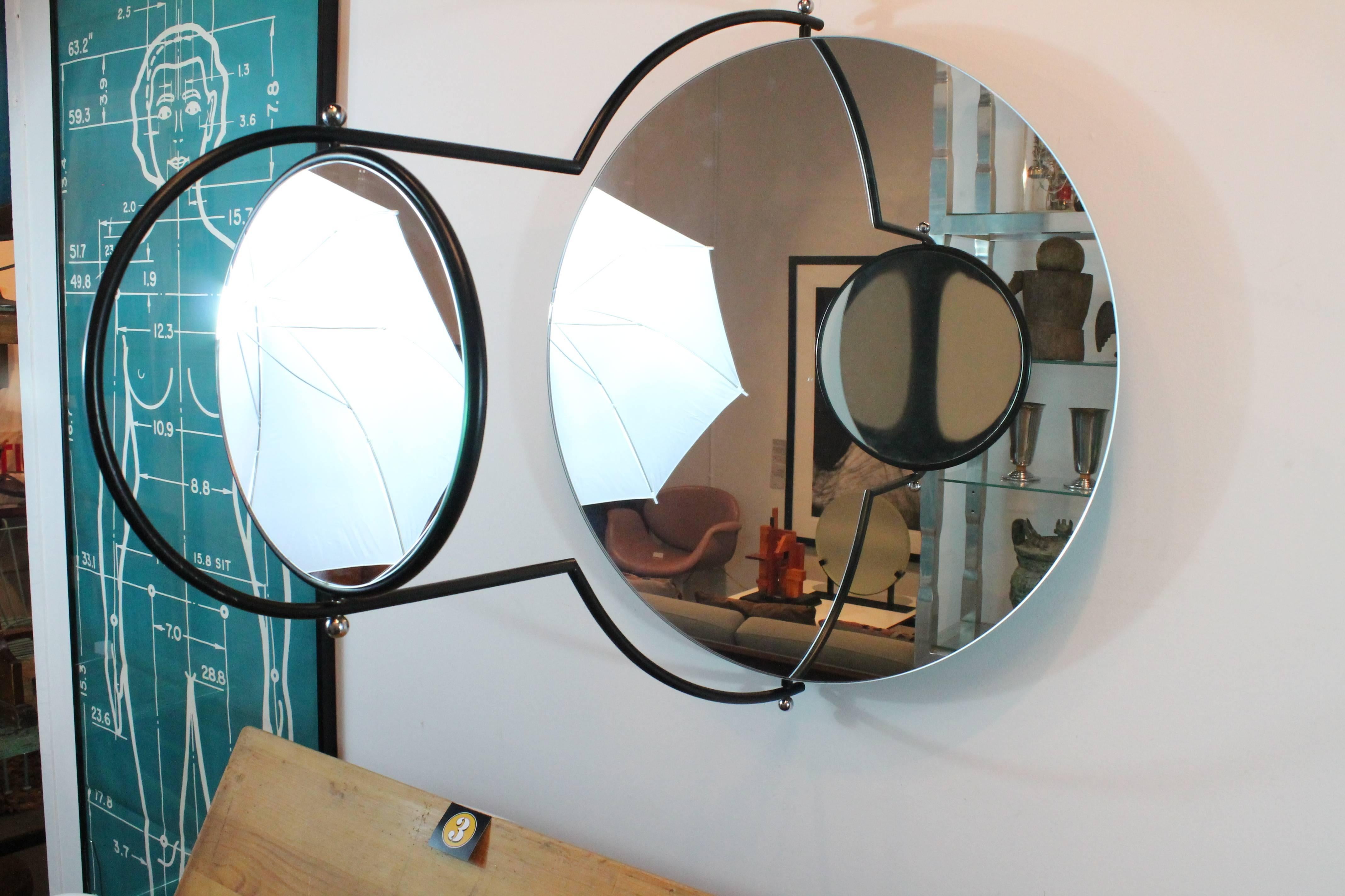 Post-Modern Italian Double Mirror with Articulating Swivel Arm For Sale