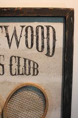 Folk Art Hand-Painted Large-Scale Tennis Club Sign