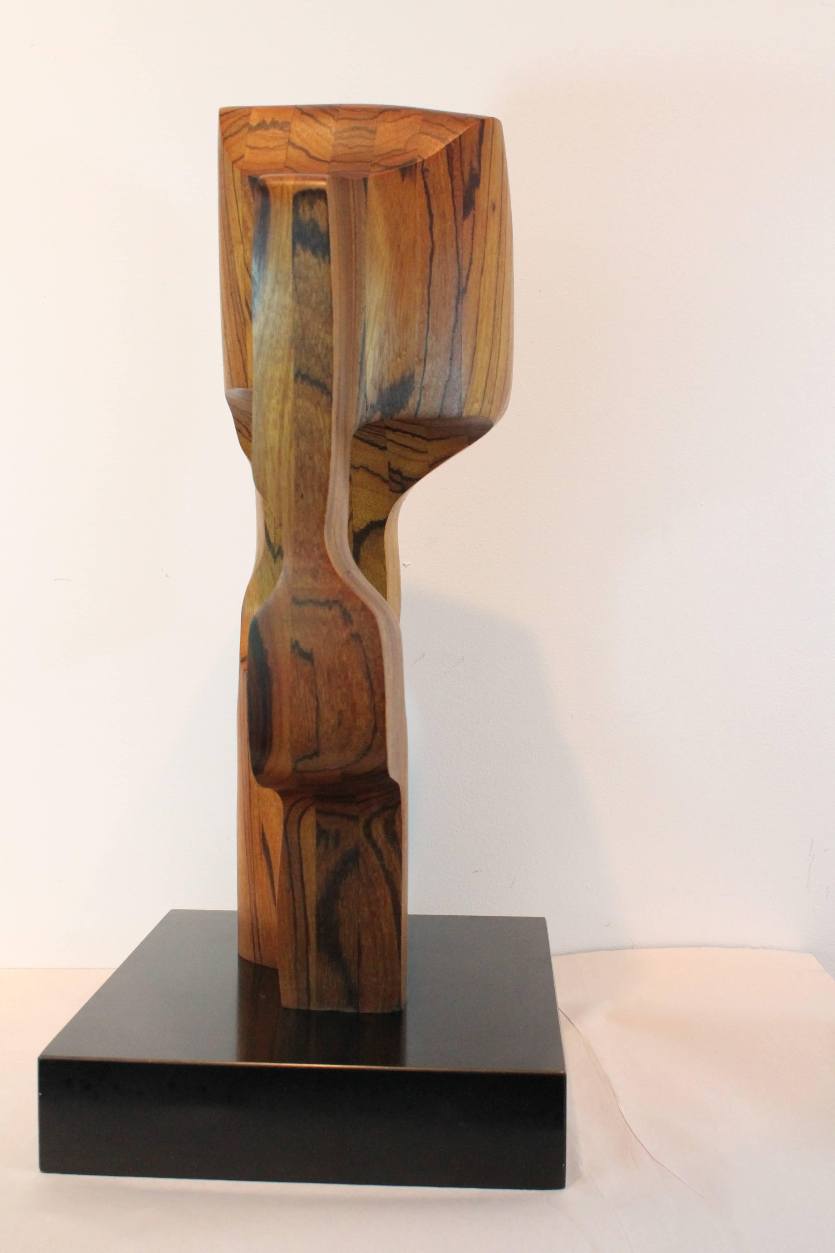 Modernist Zebra Wood Sculpture For Sale 1