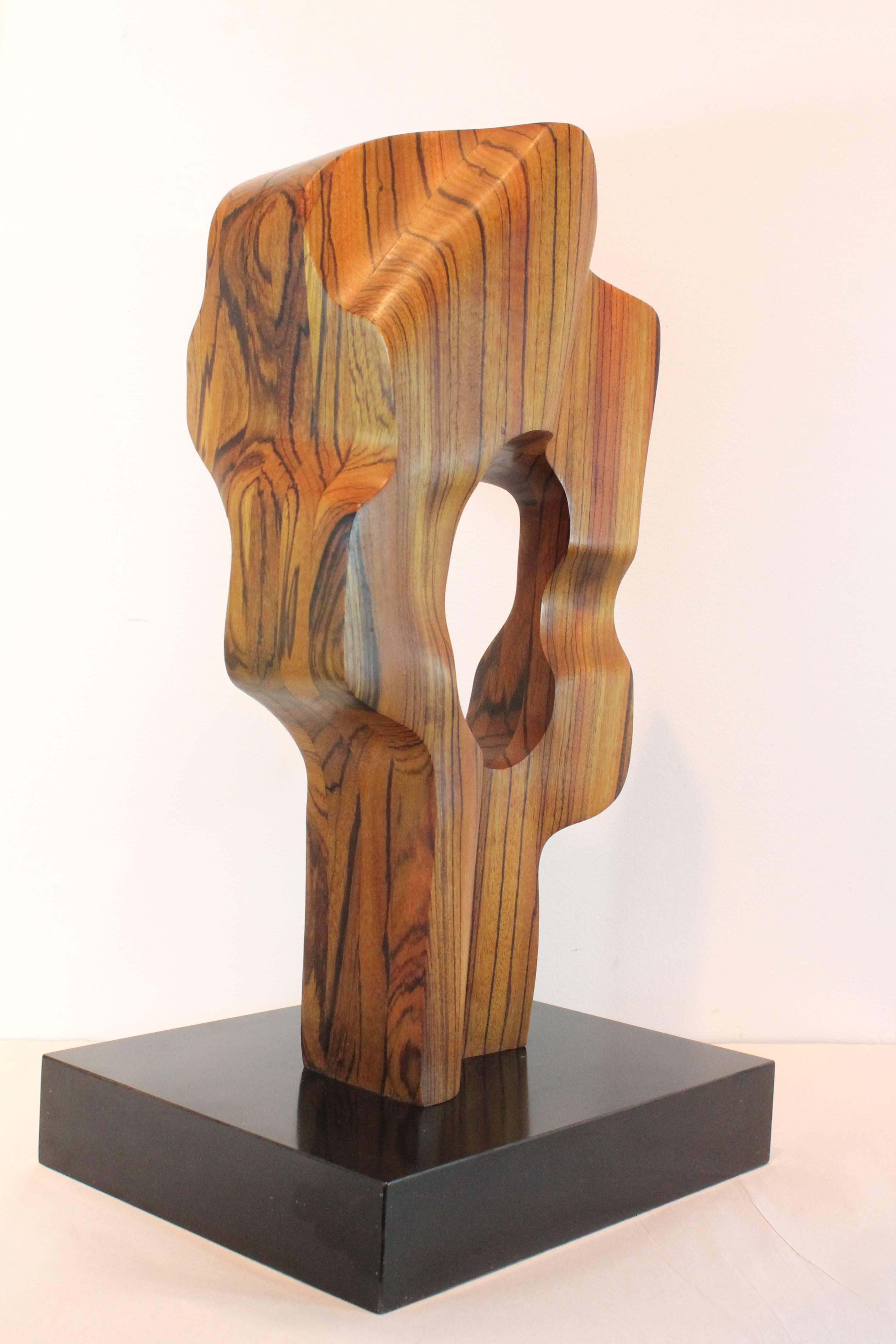 20th Century Modernist Zebra Wood Sculpture For Sale