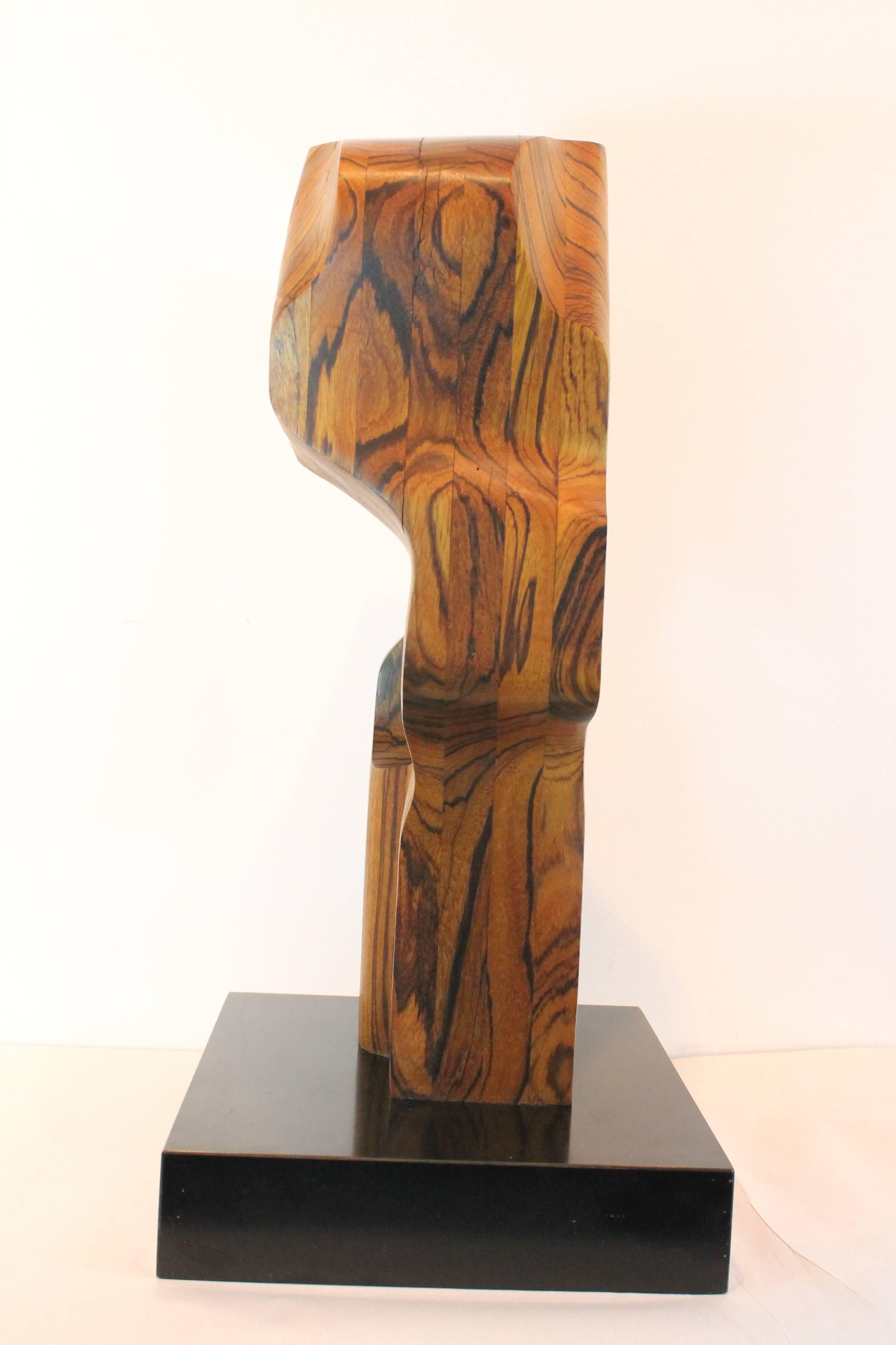 Modernist Zebra Wood Sculpture For Sale 2