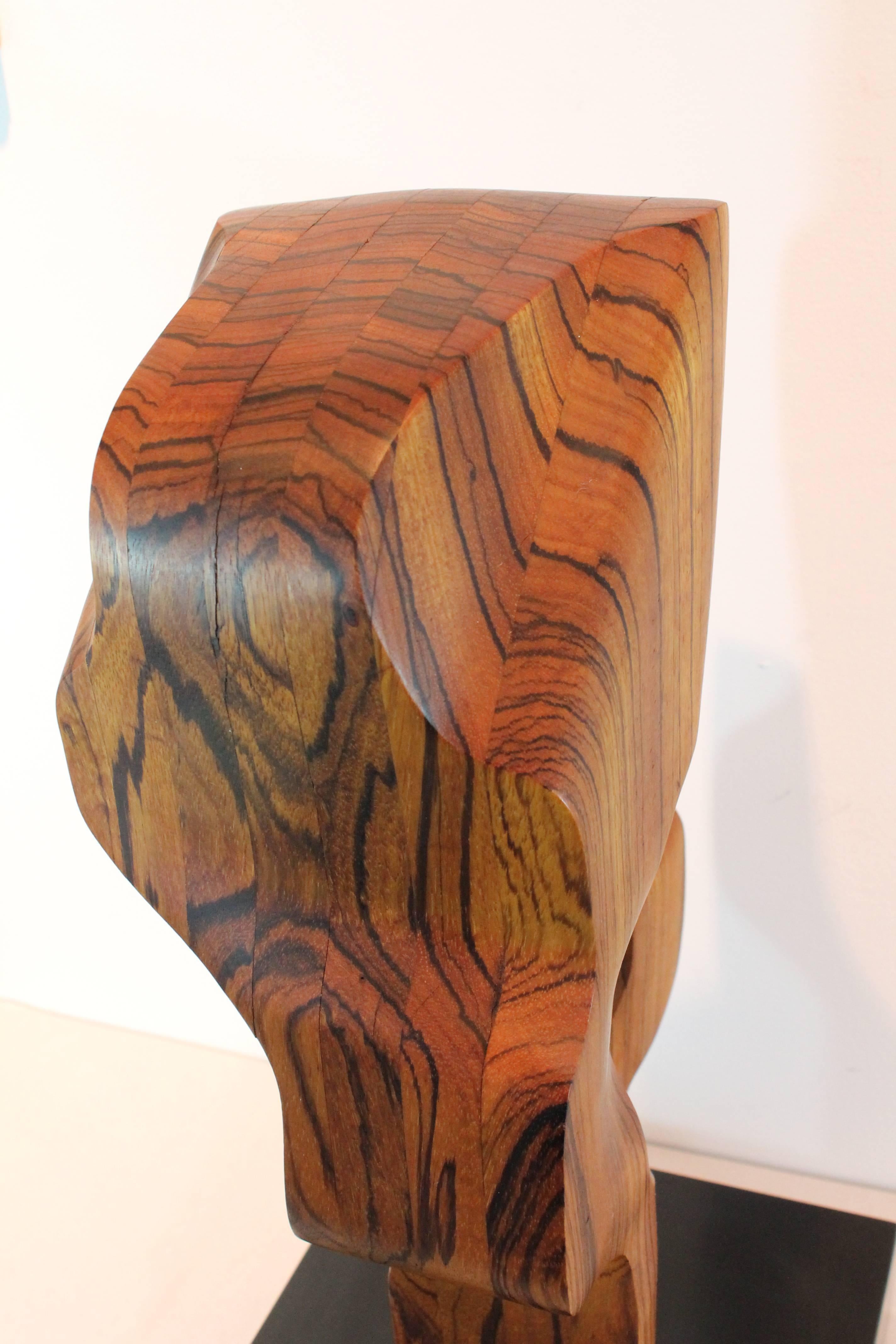 Modernist Zebra Wood Sculpture For Sale 4