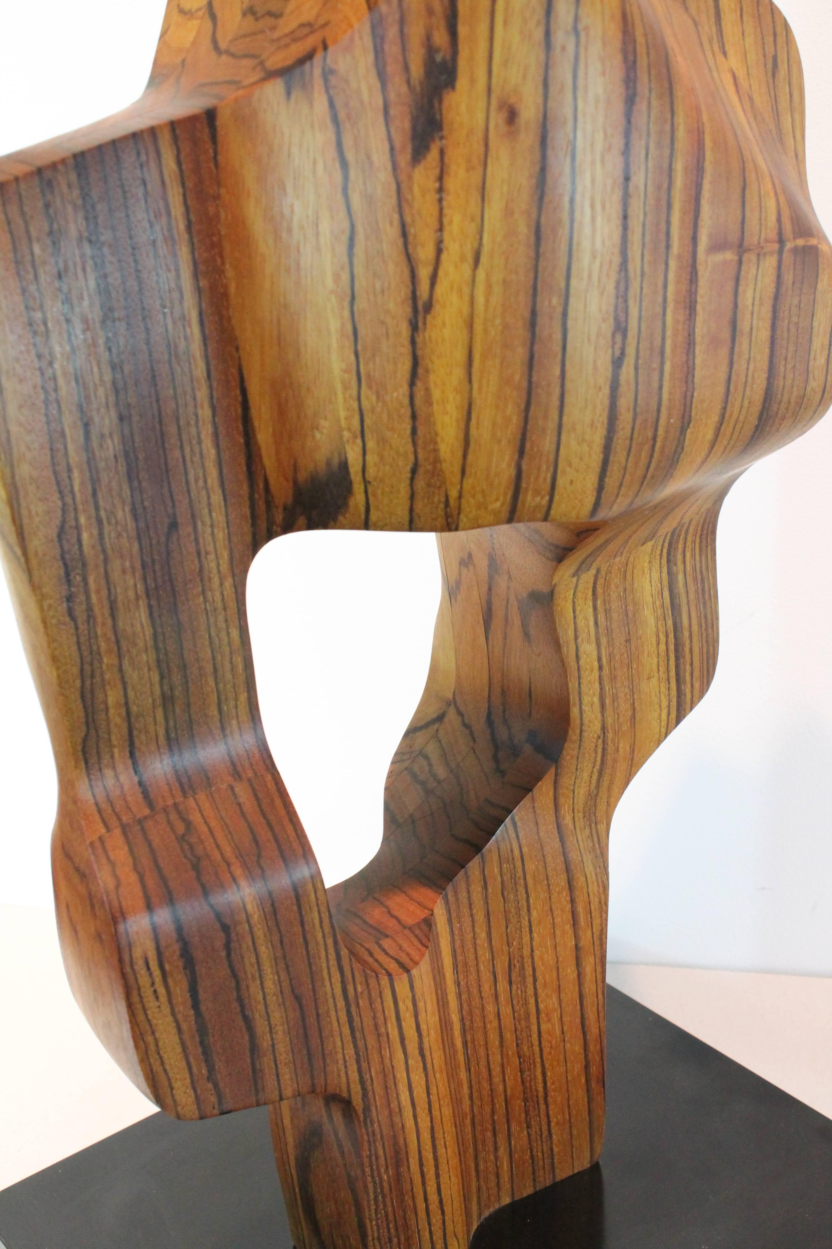 Modernist Zebra Wood Sculpture For Sale 5