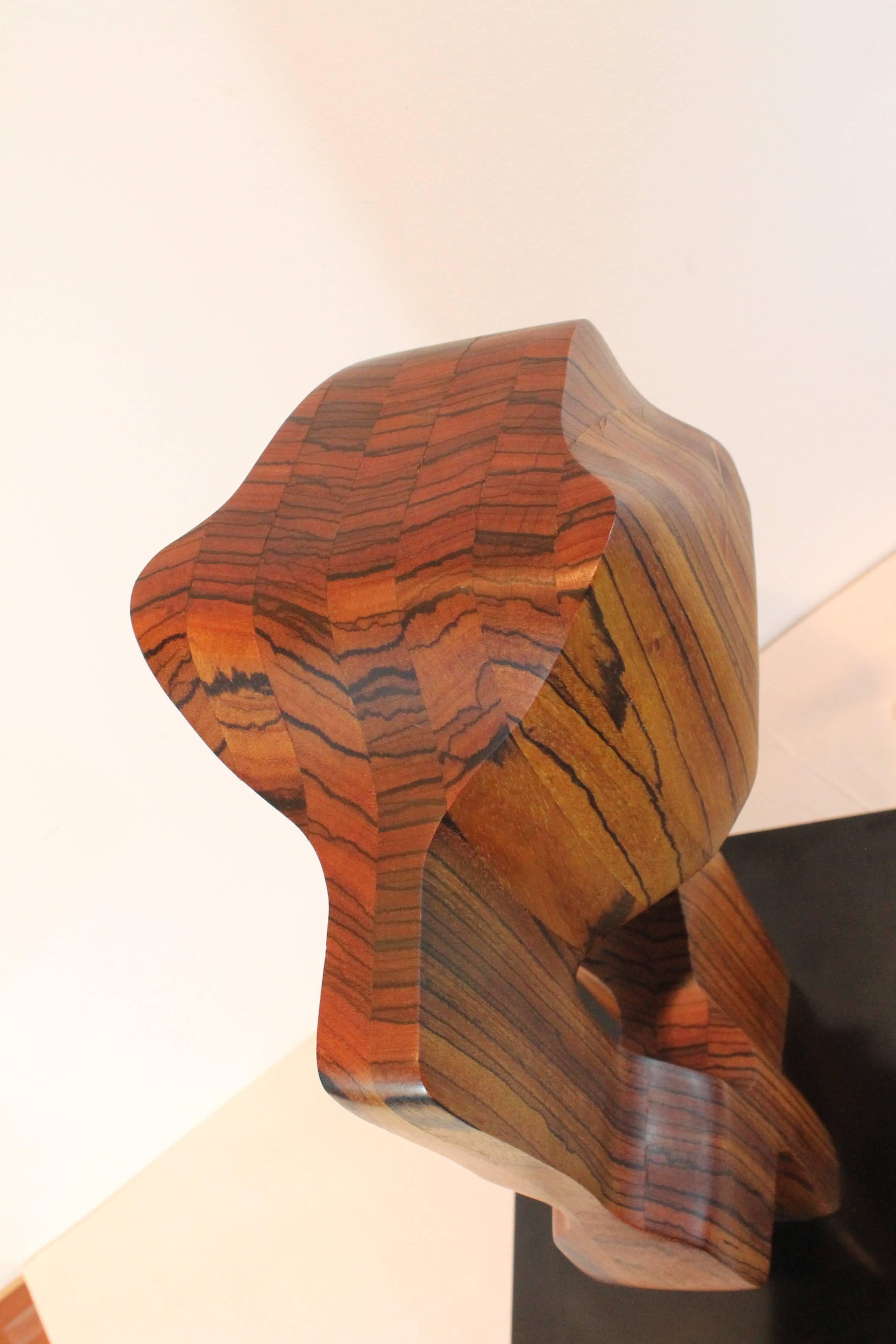 Modernist Zebra Wood Sculpture For Sale 3