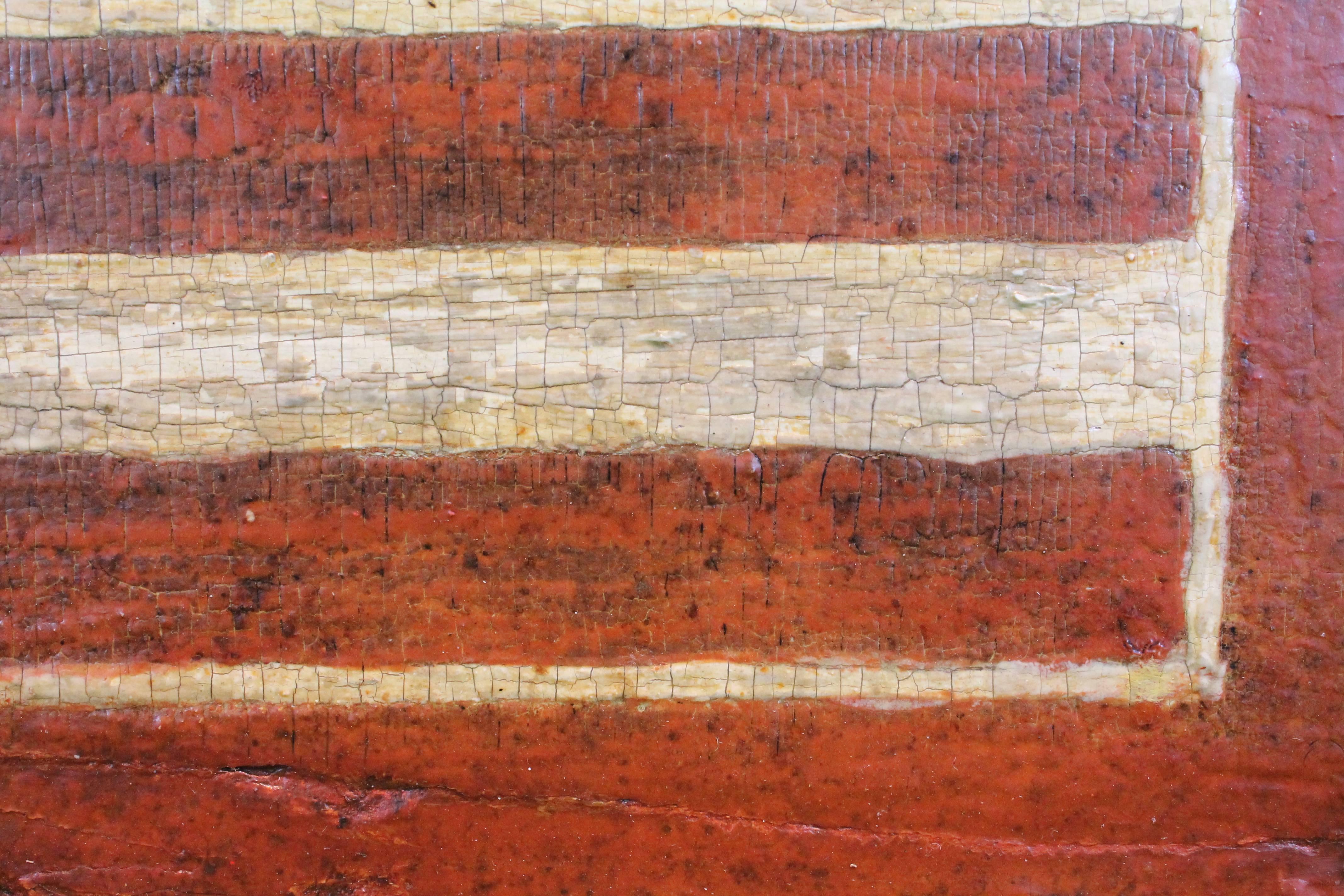 19th Century Folk Art Hand-Painted American Flag Mailbox Fragment  For Sale 1