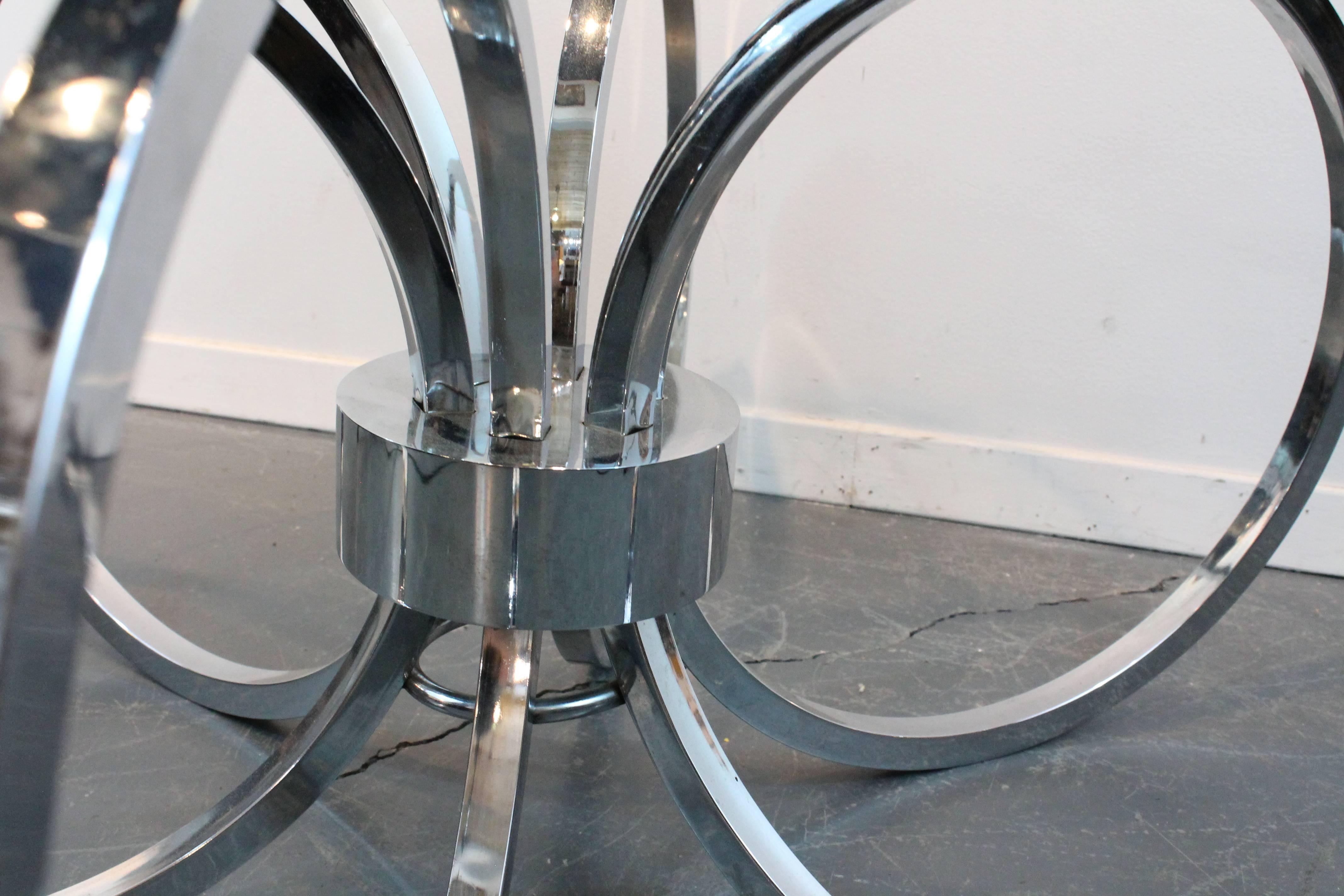 Mid-Century Chrome Sculptural Ring Cocktail Table For Sale 2