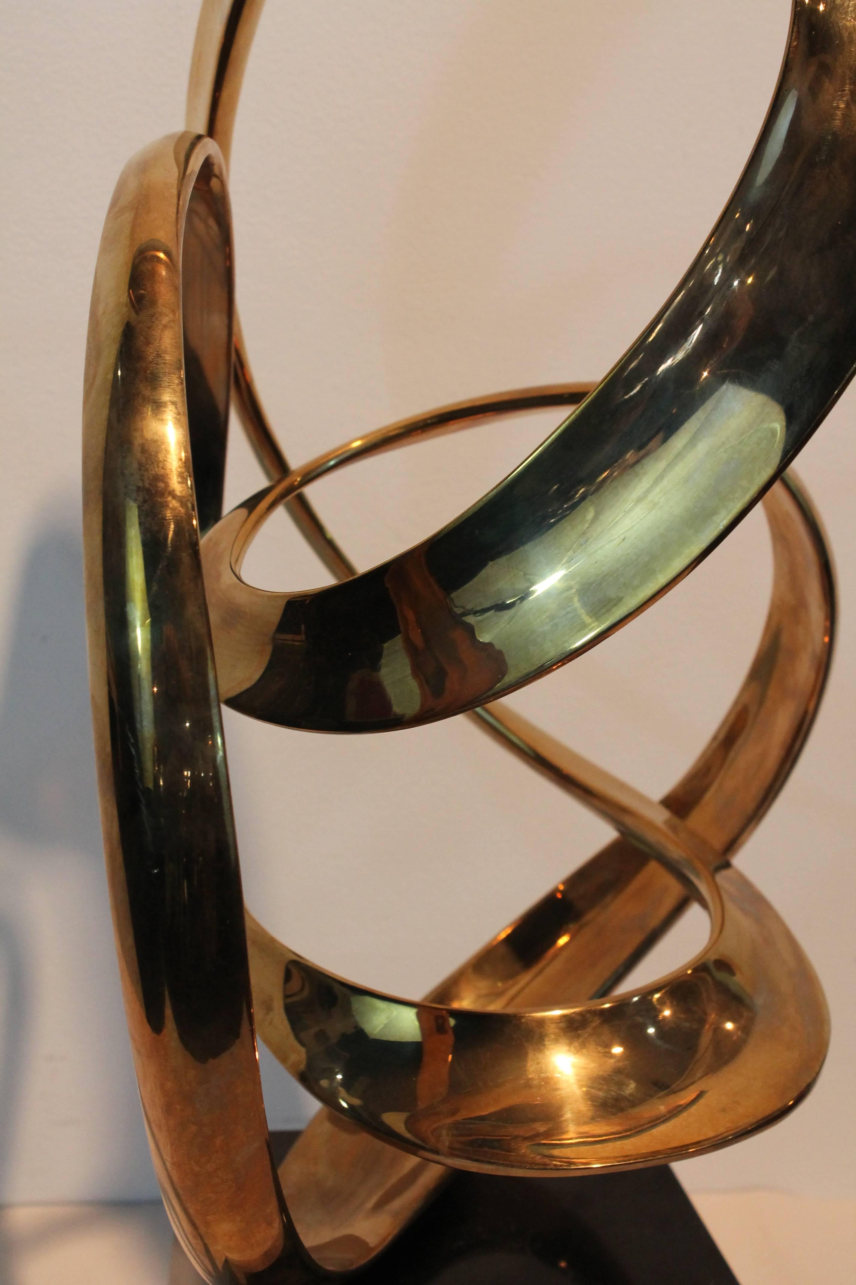 Tom Bennett Modernist Ribbon Brass Sculpture 1