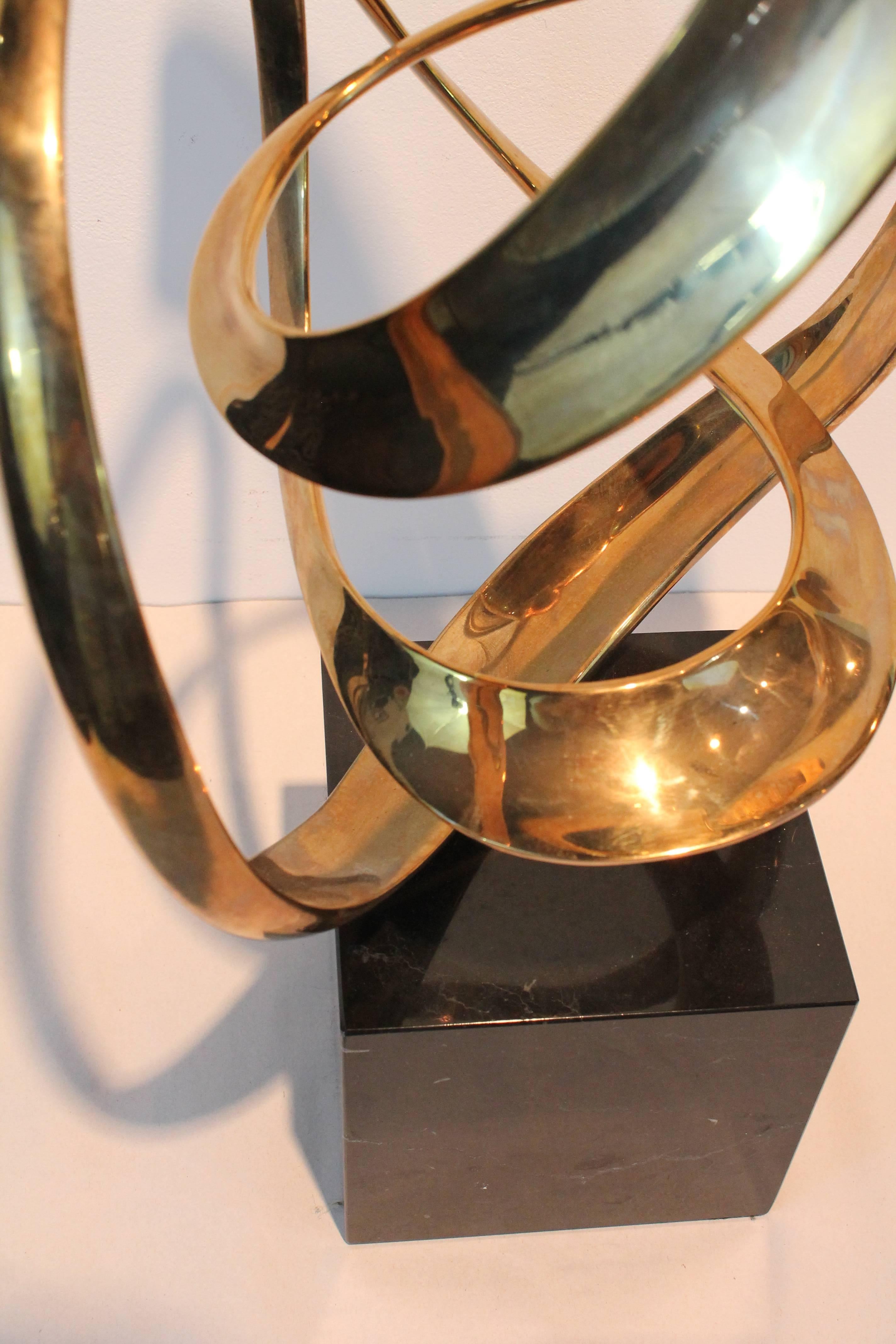 Tom Bennett Modernist Ribbon Brass Sculpture 2