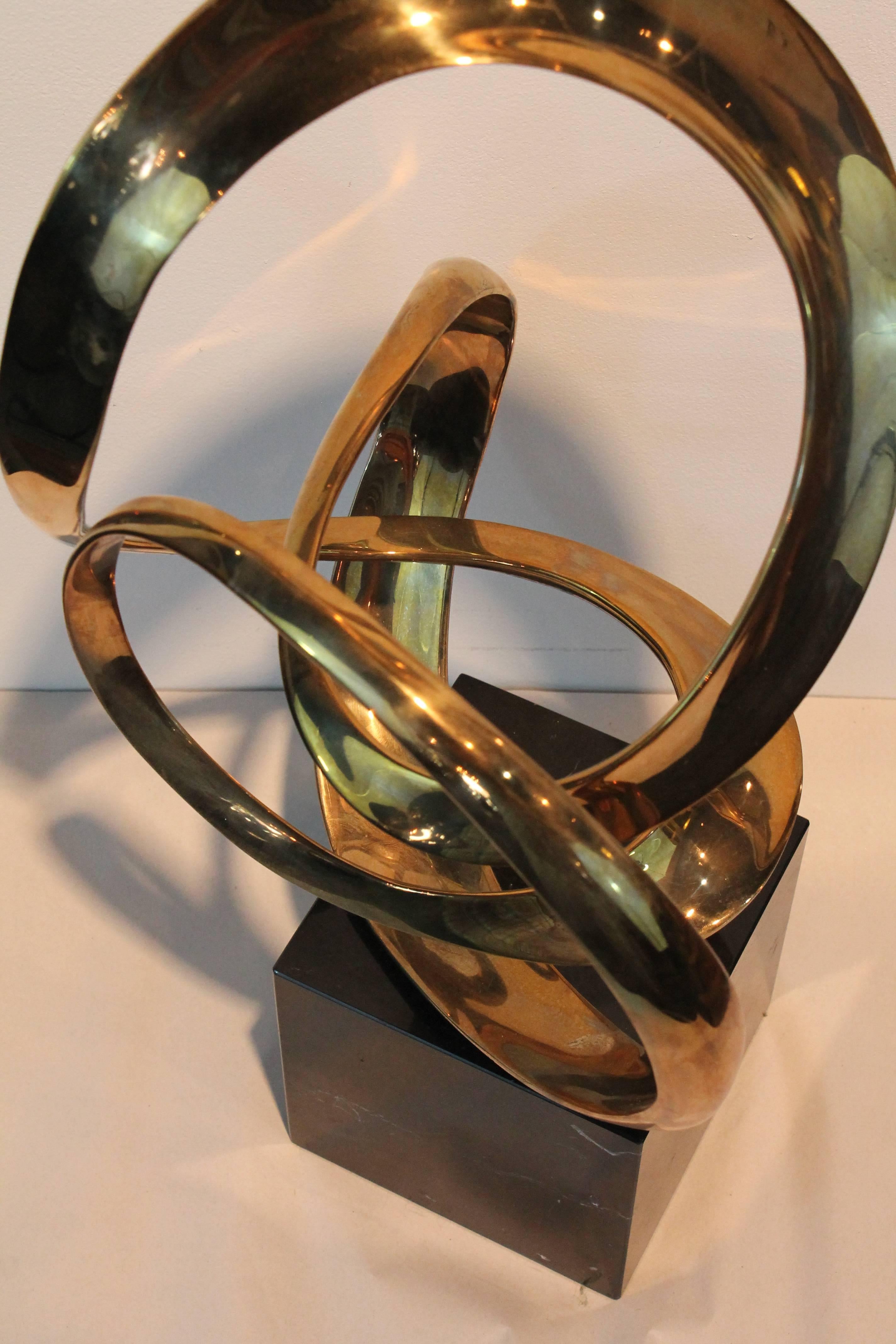 Tom Bennett Modernist Ribbon Brass Sculpture 3