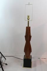 Carved Walnut Sculptural Laurel Lamp