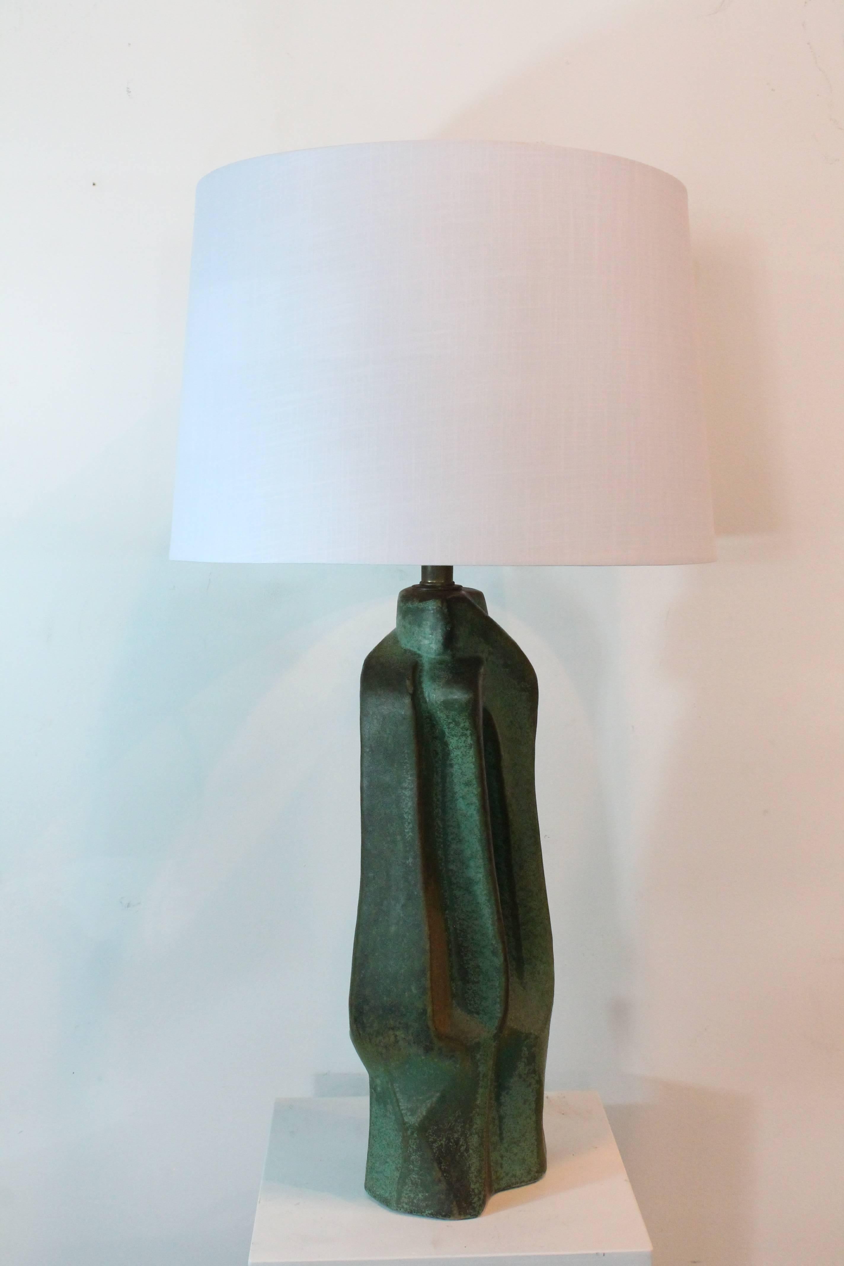 Organic Modern Mid-Century Modernist Organic Abstract Ceramic Lamp For Sale