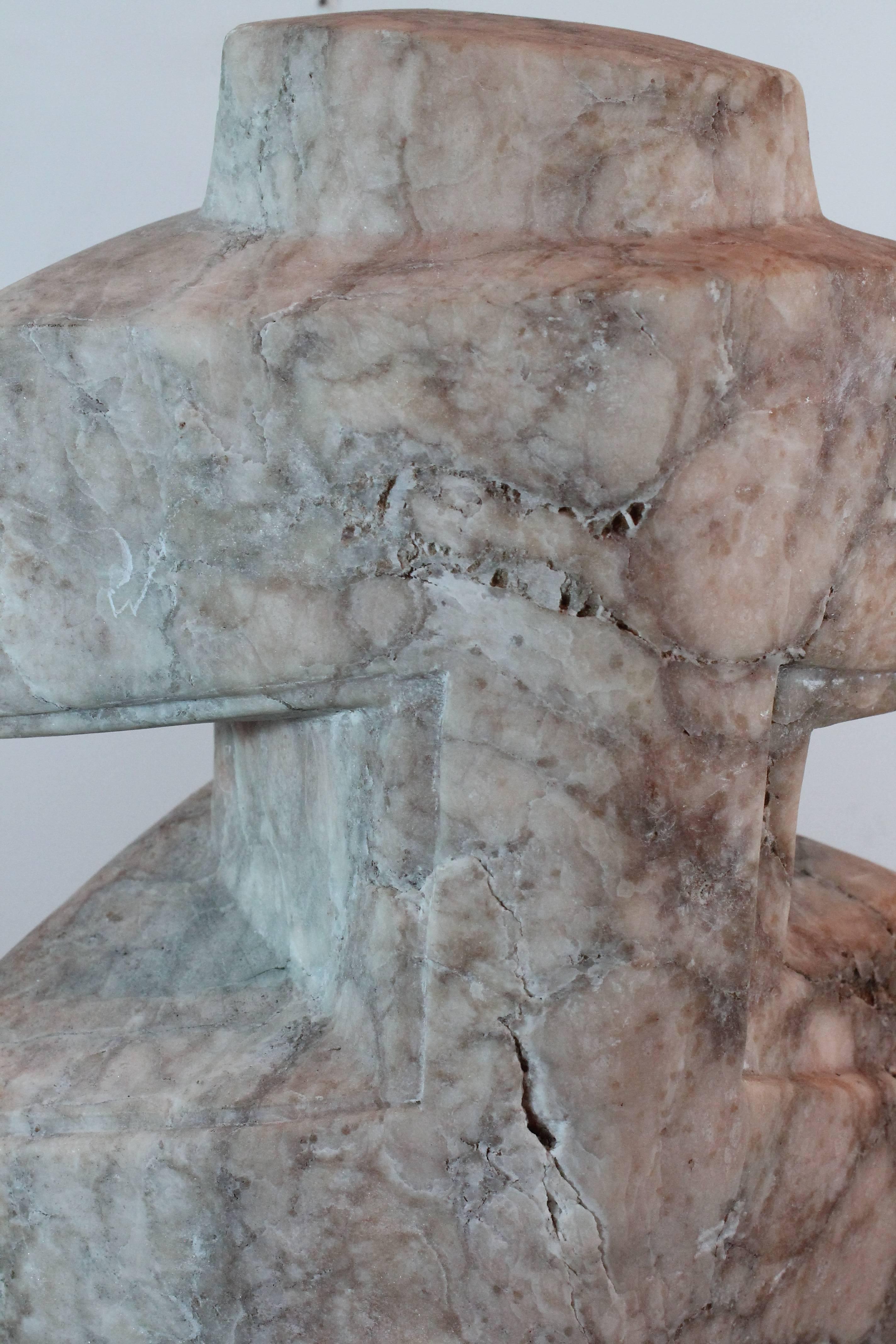 Modernist Marble Angular Sculpture For Sale 2