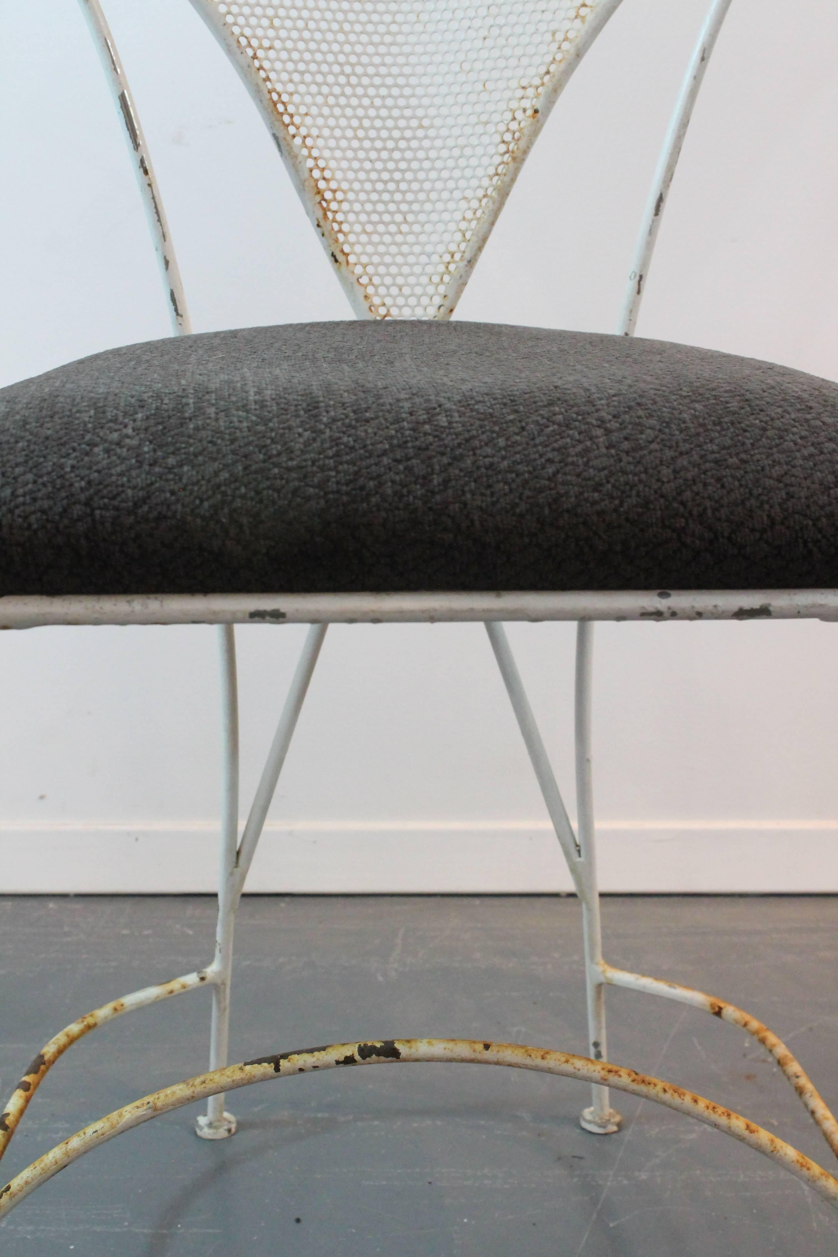 Metal Set of Four Mid-Century Sculptural Iron Chairs For Sale