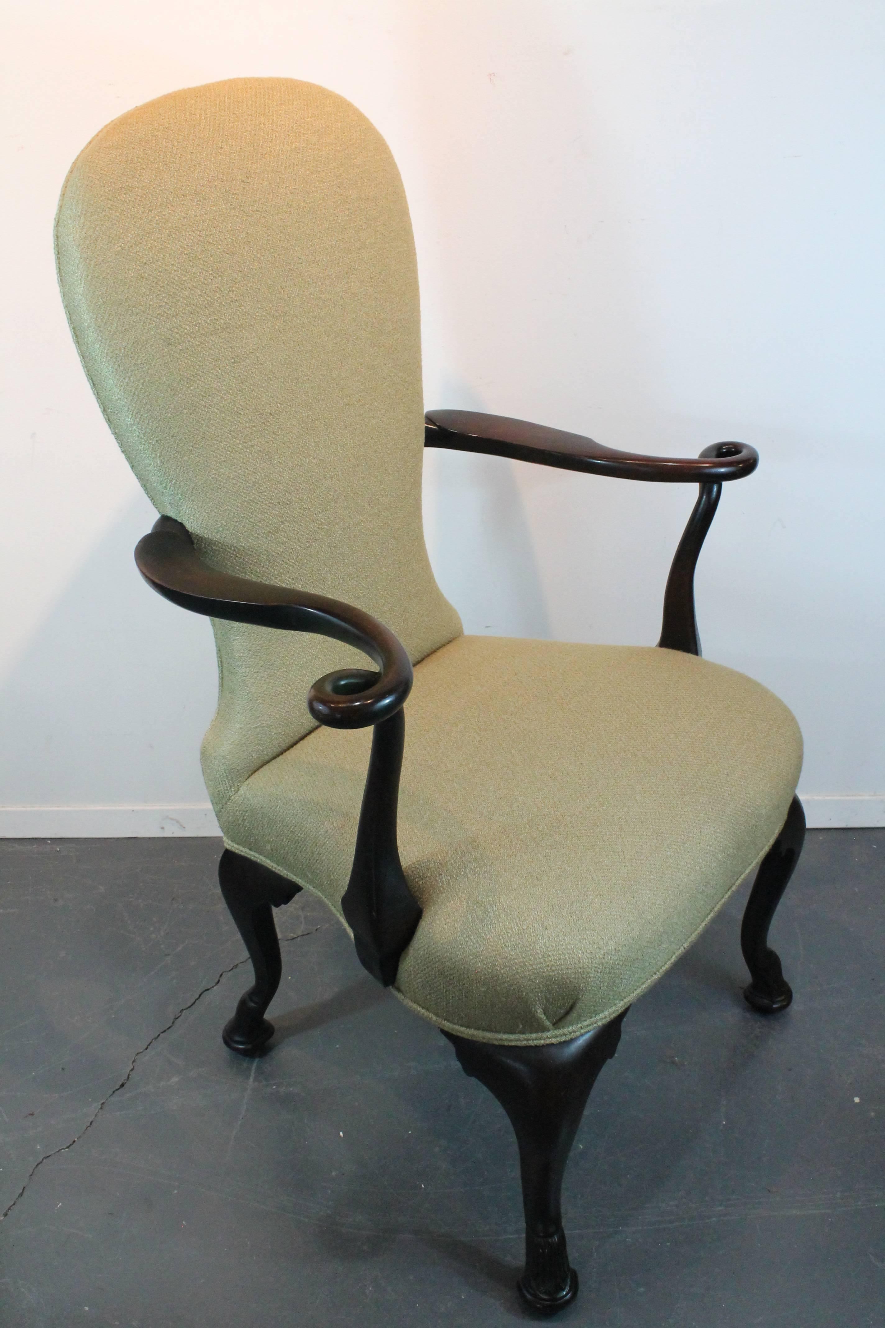 Irish Pair of 19th Century Remarkable Carved Loop Armchairs